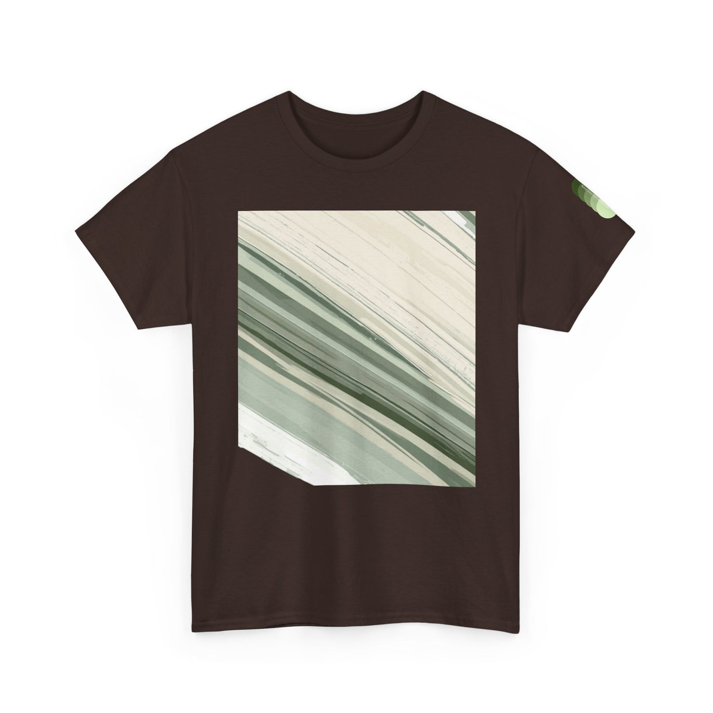 Sea Glass Drift Unisex Heavy Cotton Tee – Abstract Coastal Wave Graphic Shirt | Minimalist Sage Green Aesthetic Tee