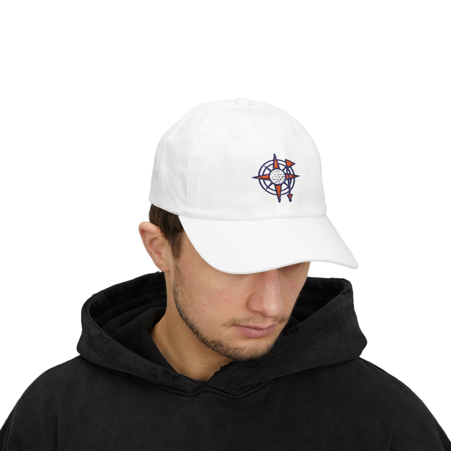 Stay the Course Embroidered Dad Hat | Compass Golf Flag Cap | Vintage Adventure Baseball Hat | Unisex Golf Lifestyle Cap