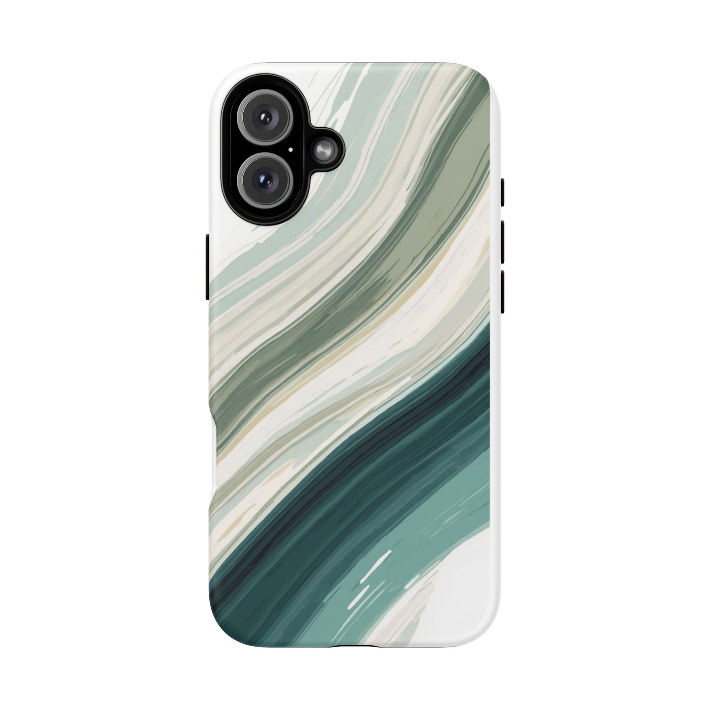 Sea Glass Drift Phone Case – Coastal Abstract Ocean Waves iPhone Case | Sage Green Minimalist Protective Cover