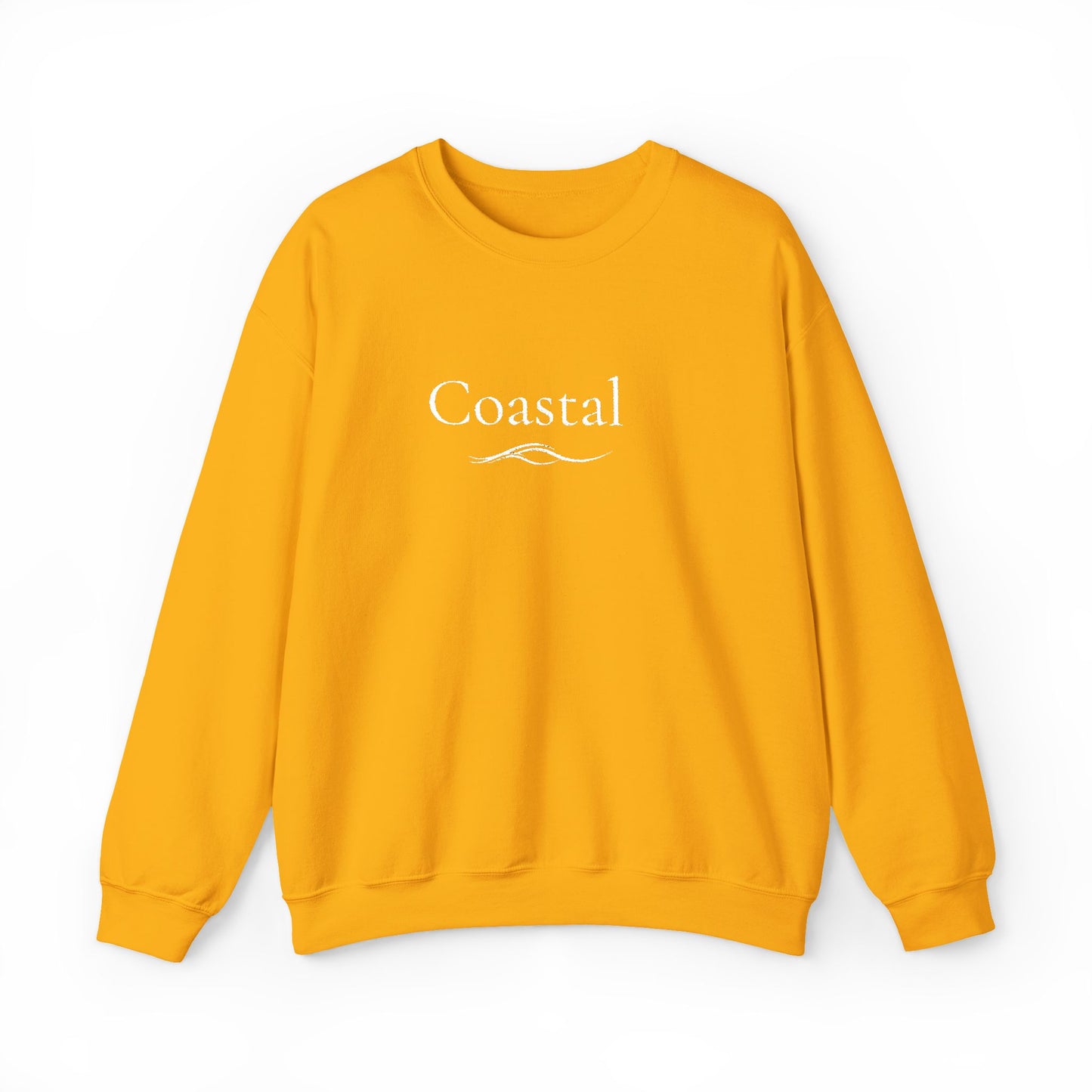 Coastal Crewneck Sweatshirt — Minimal Nautical Wave Graphic