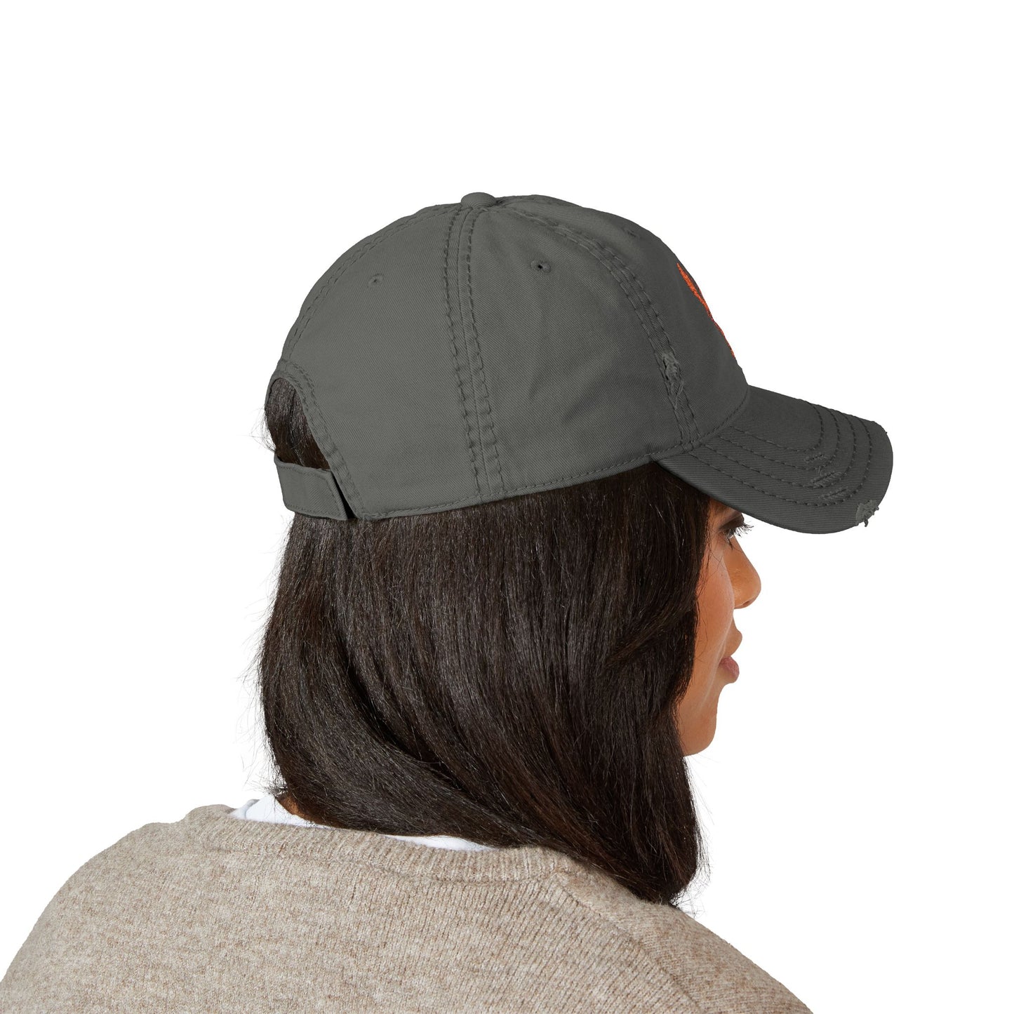 Distressed Embroidered Lobster Dad Hat — Vintage Washed Baseball Cap