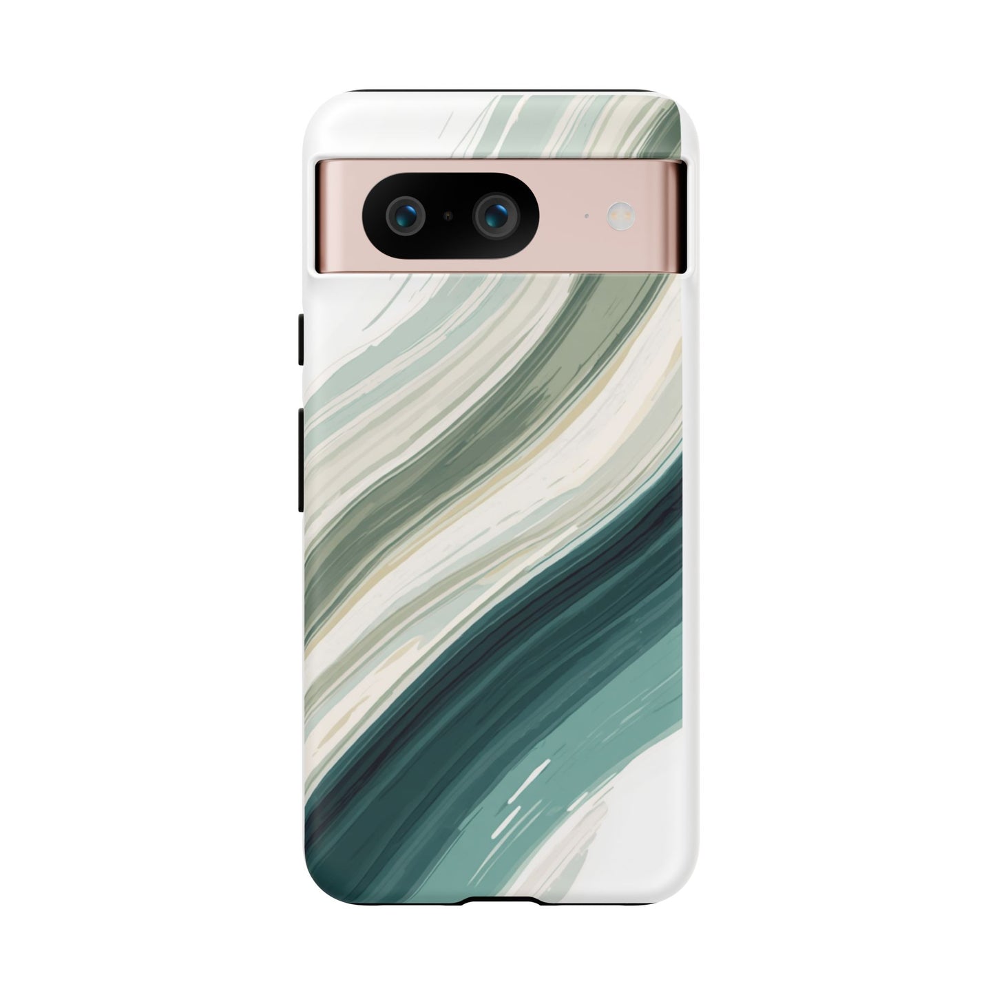 Sea Glass Drift Phone Case – Coastal Abstract Ocean Waves iPhone Case | Sage Green Minimalist Protective Cover