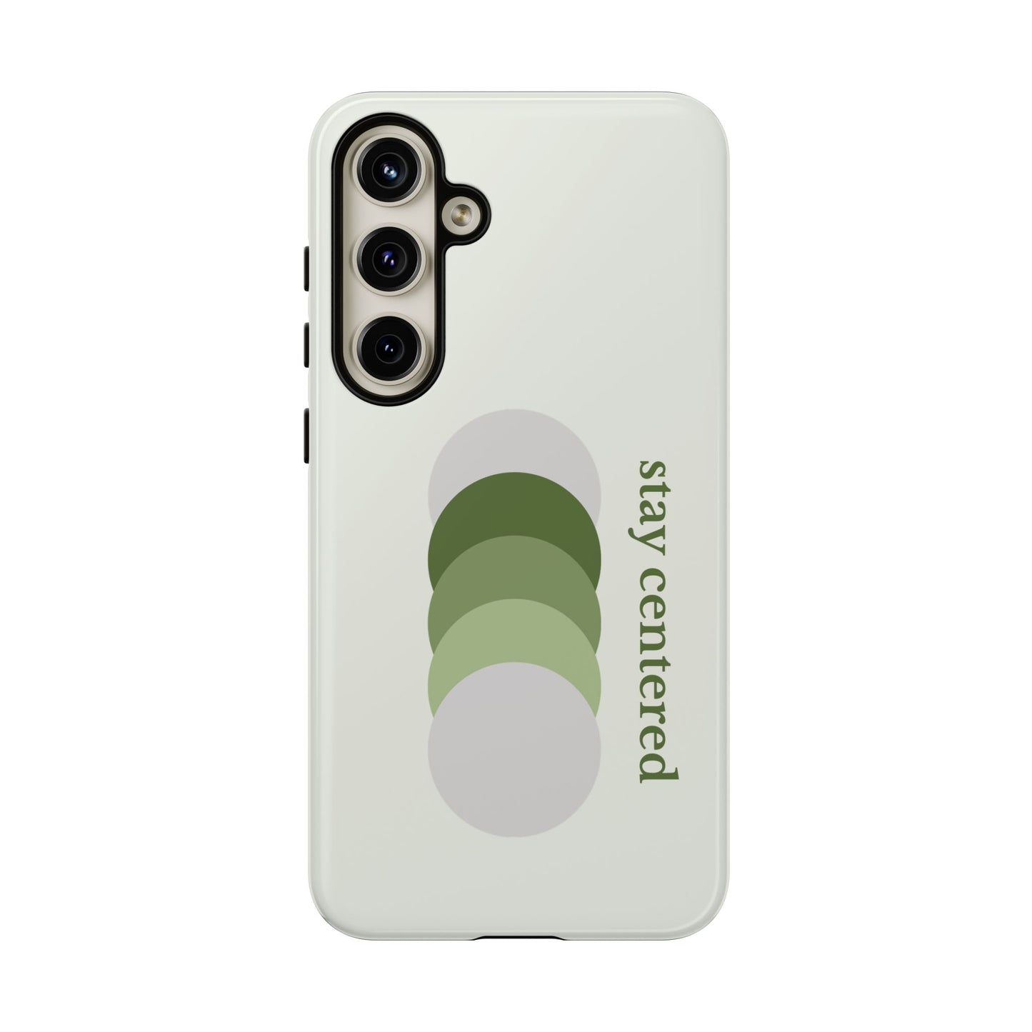 Stay Centered Minimalist Phone Case – Sage Green Wellness Aesthetic iPhone Case | Modern Neutral Protective Cover