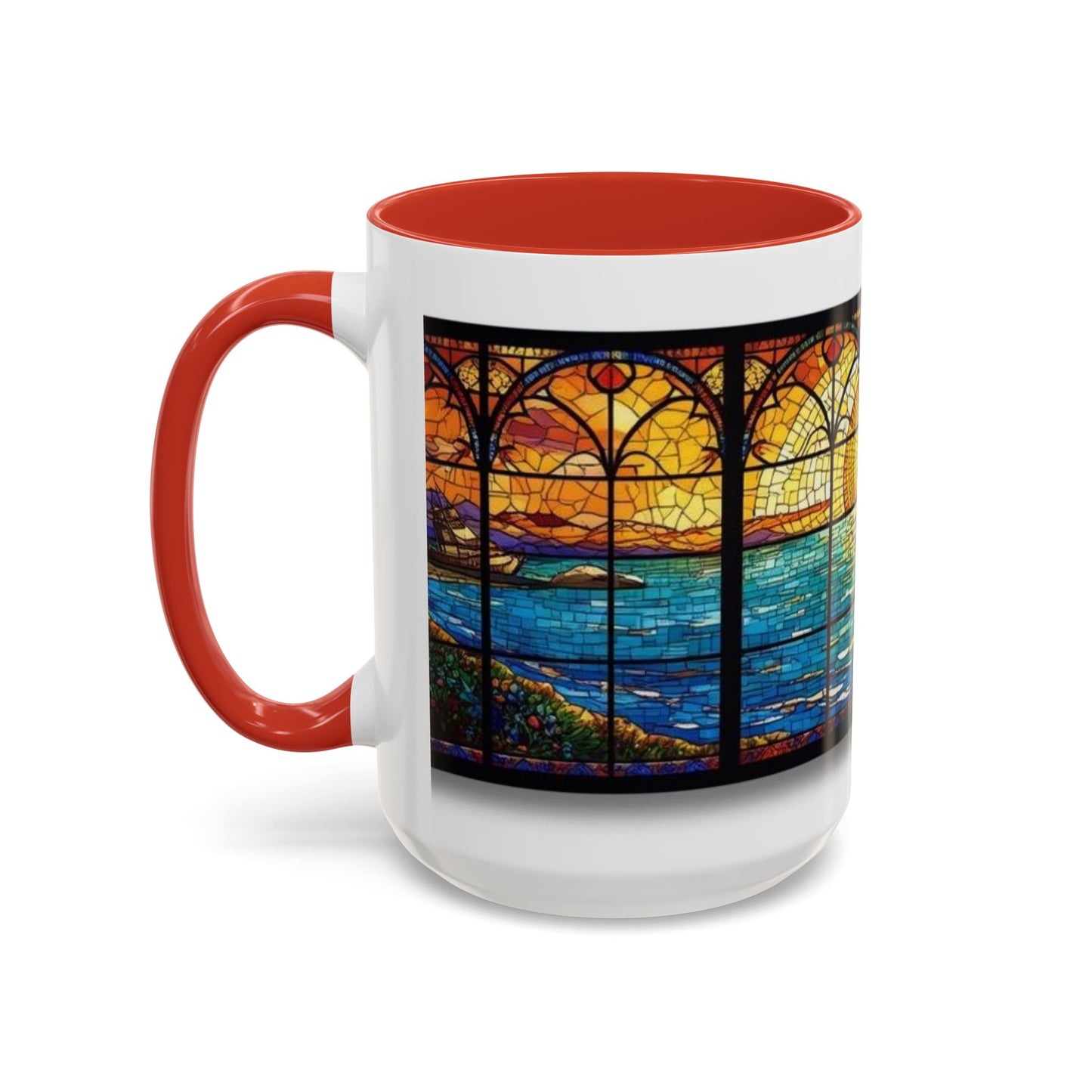 Stained Glass Ocean Sunset Mug – 15oz