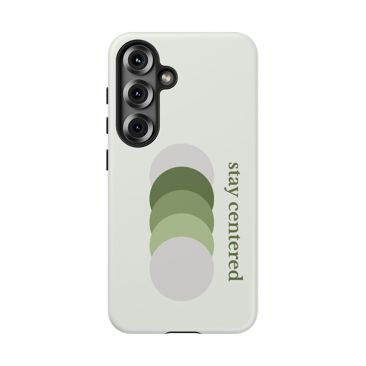 Stay Centered Minimalist Phone Case – Sage Green Wellness Aesthetic iPhone Case | Modern Neutral Protective Cover