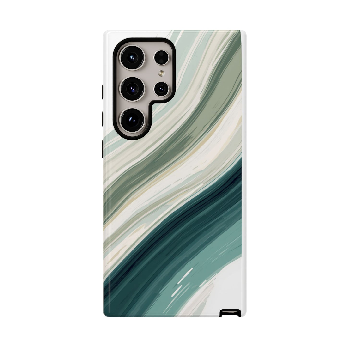 Sea Glass Drift Phone Case – Coastal Abstract Ocean Waves iPhone Case | Sage Green Minimalist Protective Cover