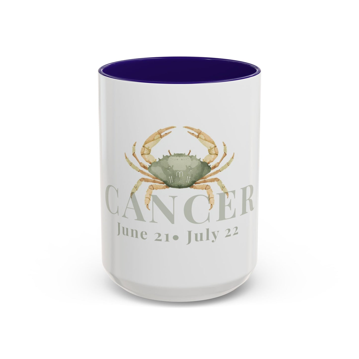 Cancer Zodiac Mug - June 21- July 22 Astrology Coffee Cup - Crab Zodiac Sign Mug - 15 oz.