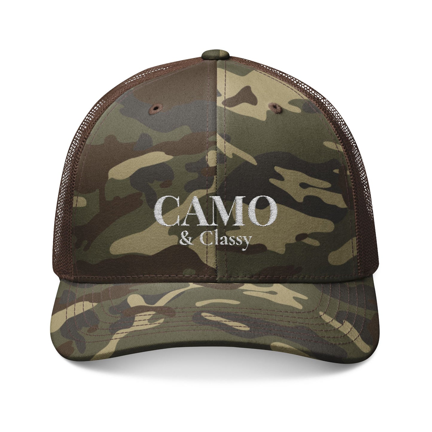 Camo & Classy Trucker Hat (Embroidery)