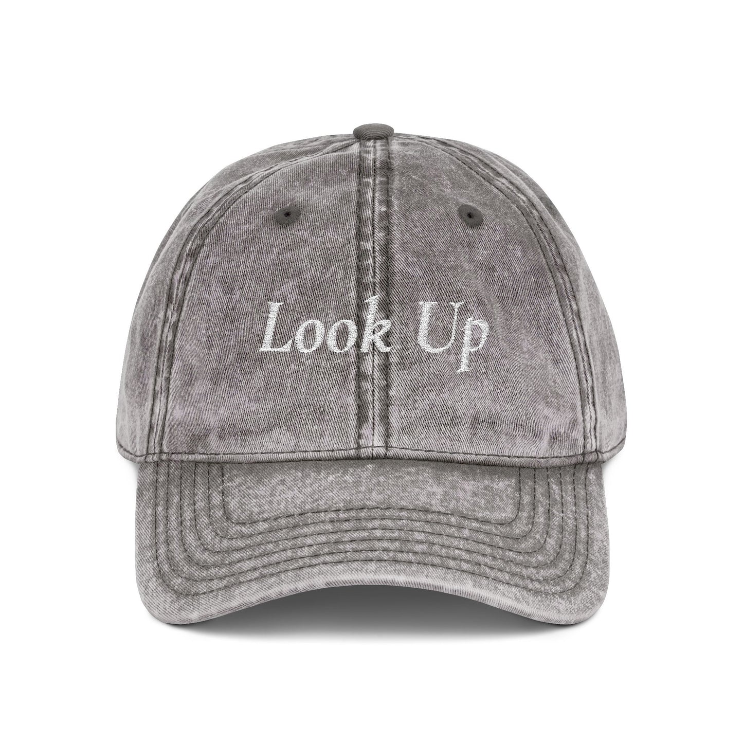 Look Up Embroidered Vintage Cap