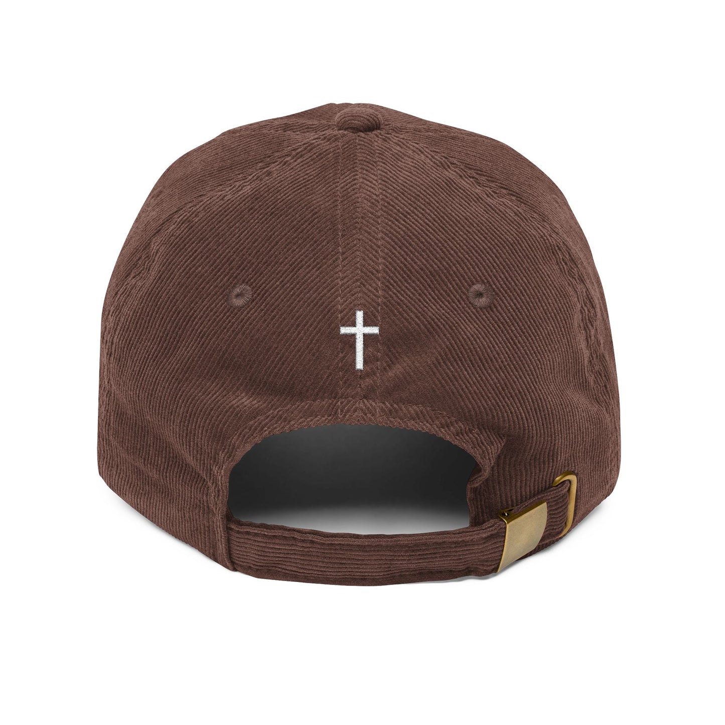 Look Up Embroidered Corduroy Cap-Faith Inspired Hat with Cross on back