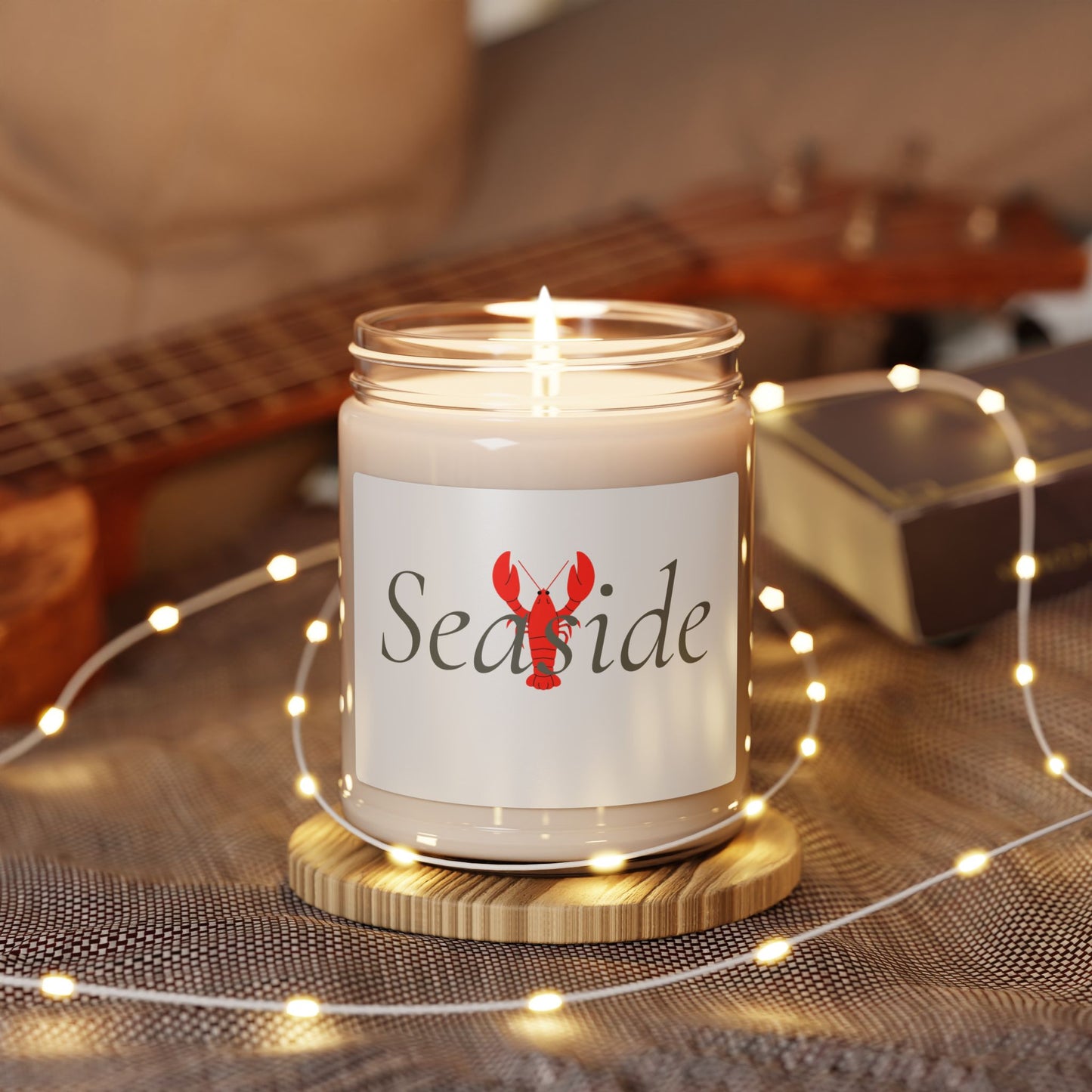 Seaside Lobster Soy Candle — 9oz Scented Jar, Coastal Nautical Home Decor