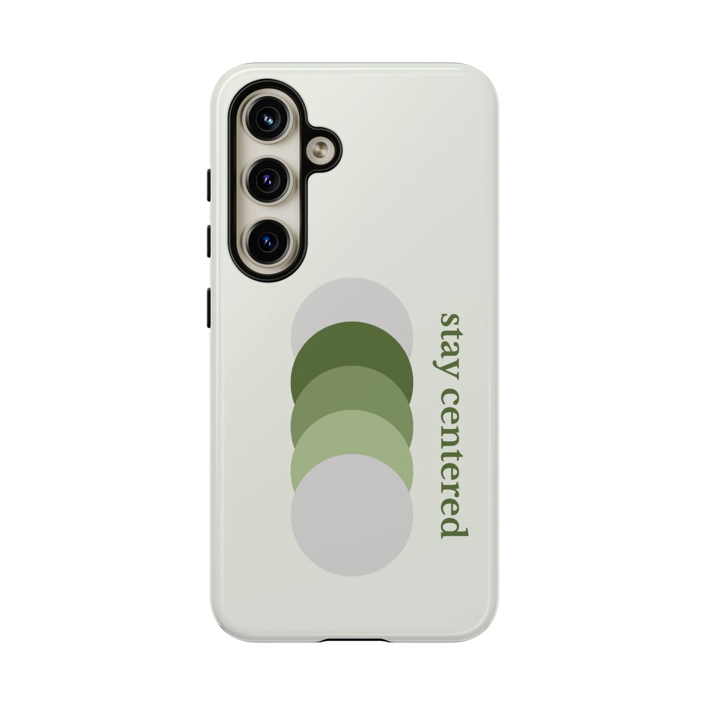 Stay Centered Minimalist Phone Case – Sage Green Wellness Aesthetic iPhone Case | Modern Neutral Protective Cover