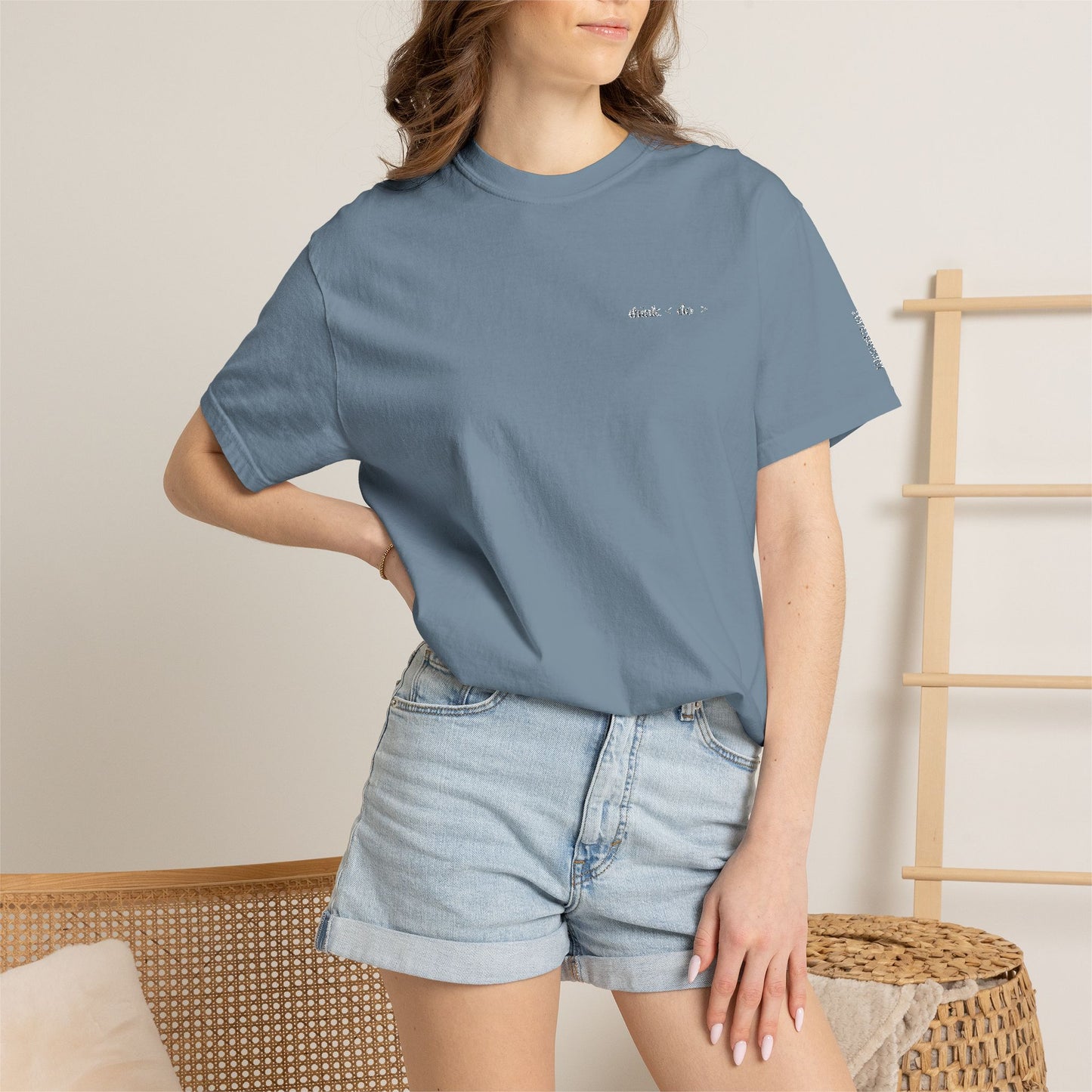 Think < Do > Embroidered Unisex T-Shirt | Minimalist Everyday Tee | Ivory Thread