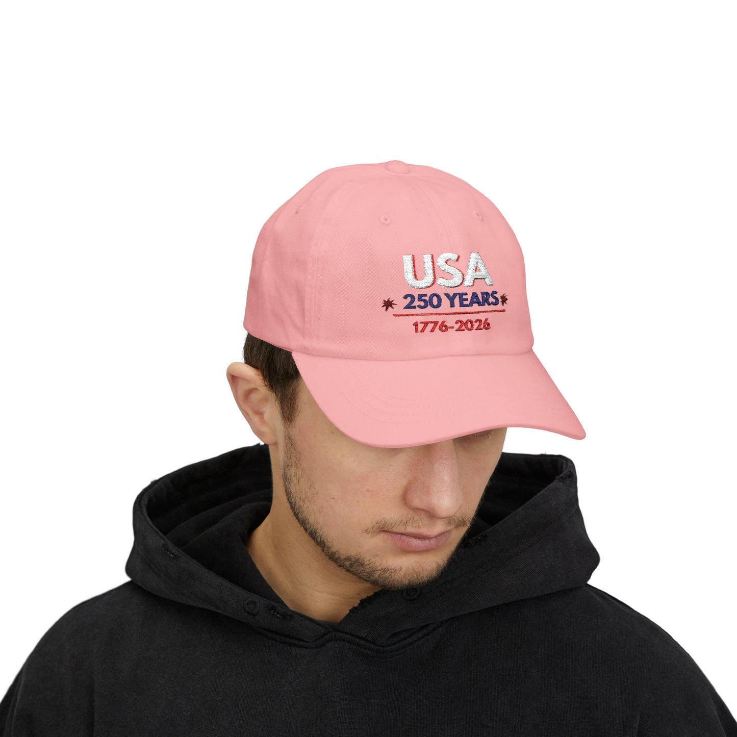 USA 250 Years Embroidered Classic Dad Cap | 1776–2026 Patriotic Anniversary Hat