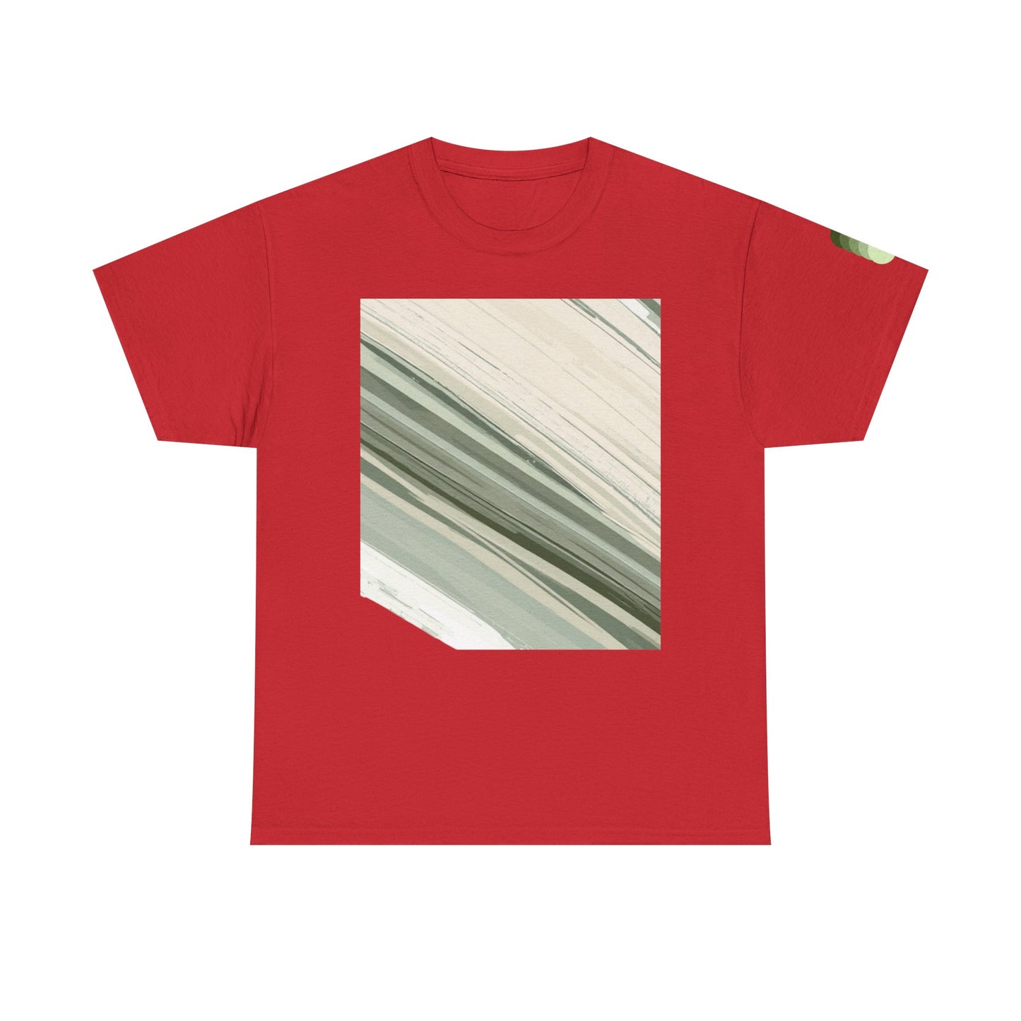 Sea Glass Drift Unisex Heavy Cotton Tee – Abstract Coastal Wave Graphic Shirt | Minimalist Sage Green Aesthetic Tee