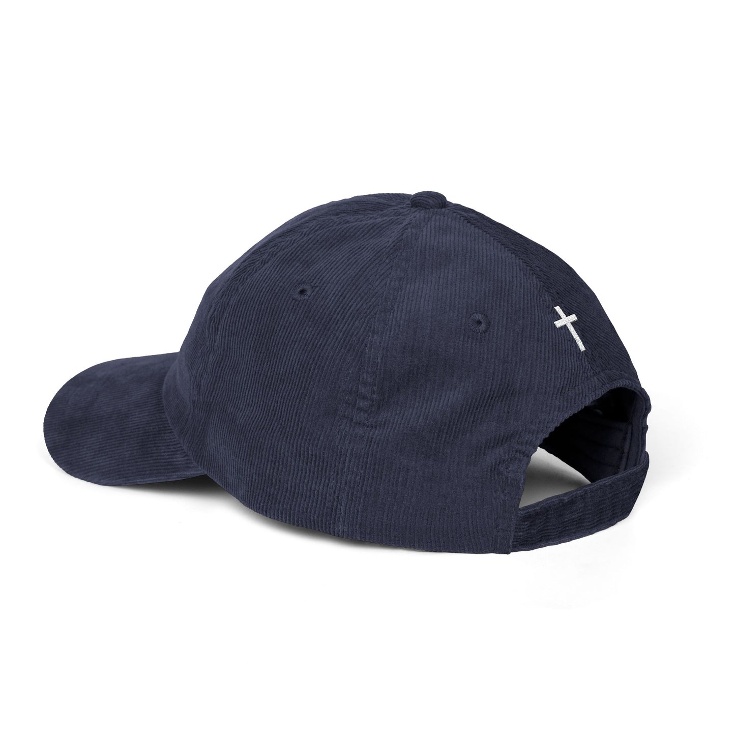 Look Up Embroidered Corduroy Cap-Faith Inspired Hat with Cross on back