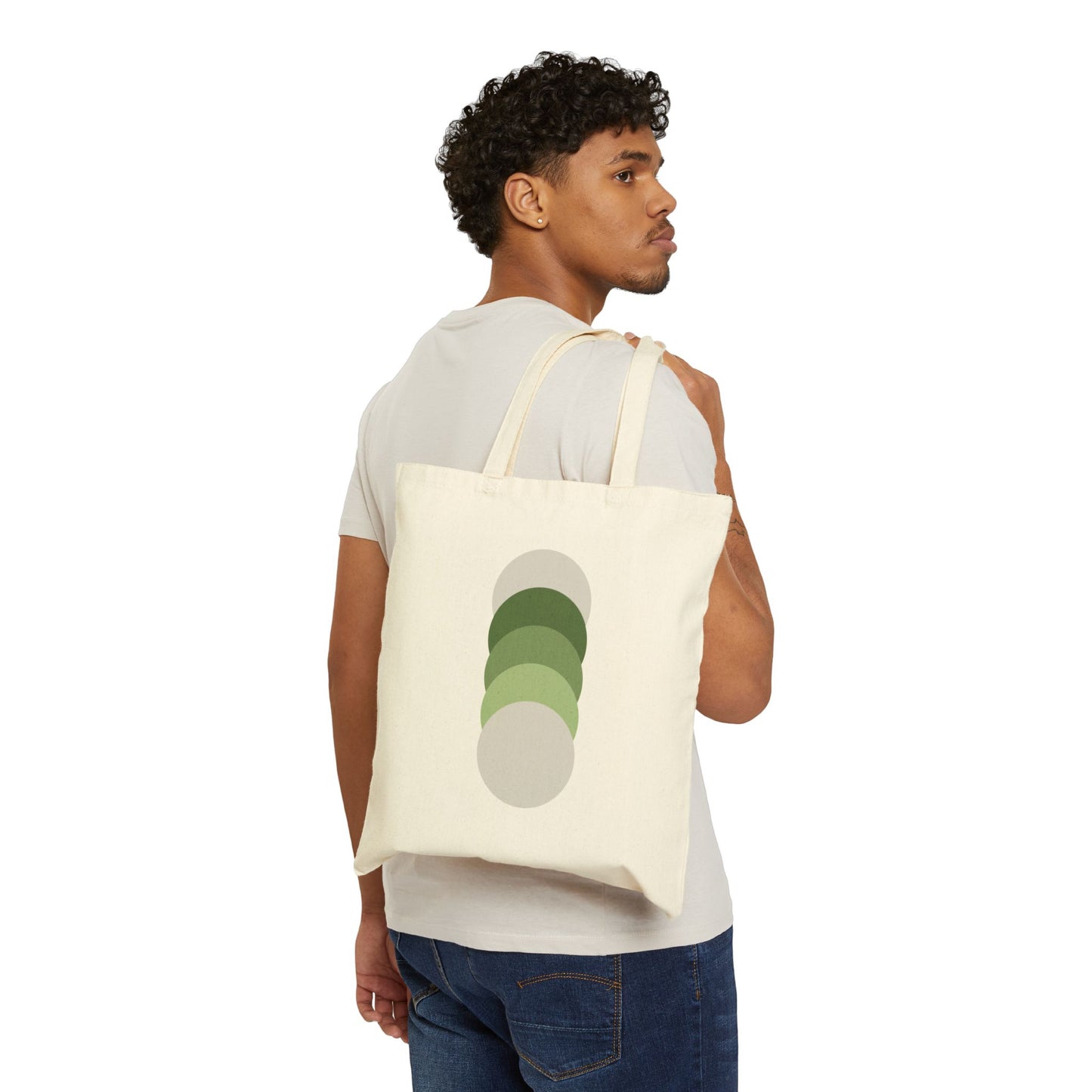 Stay Centered Minimalist Cotton Canvas Tote Bag – Sage Green Wellness Aesthetic Everyday Carryall