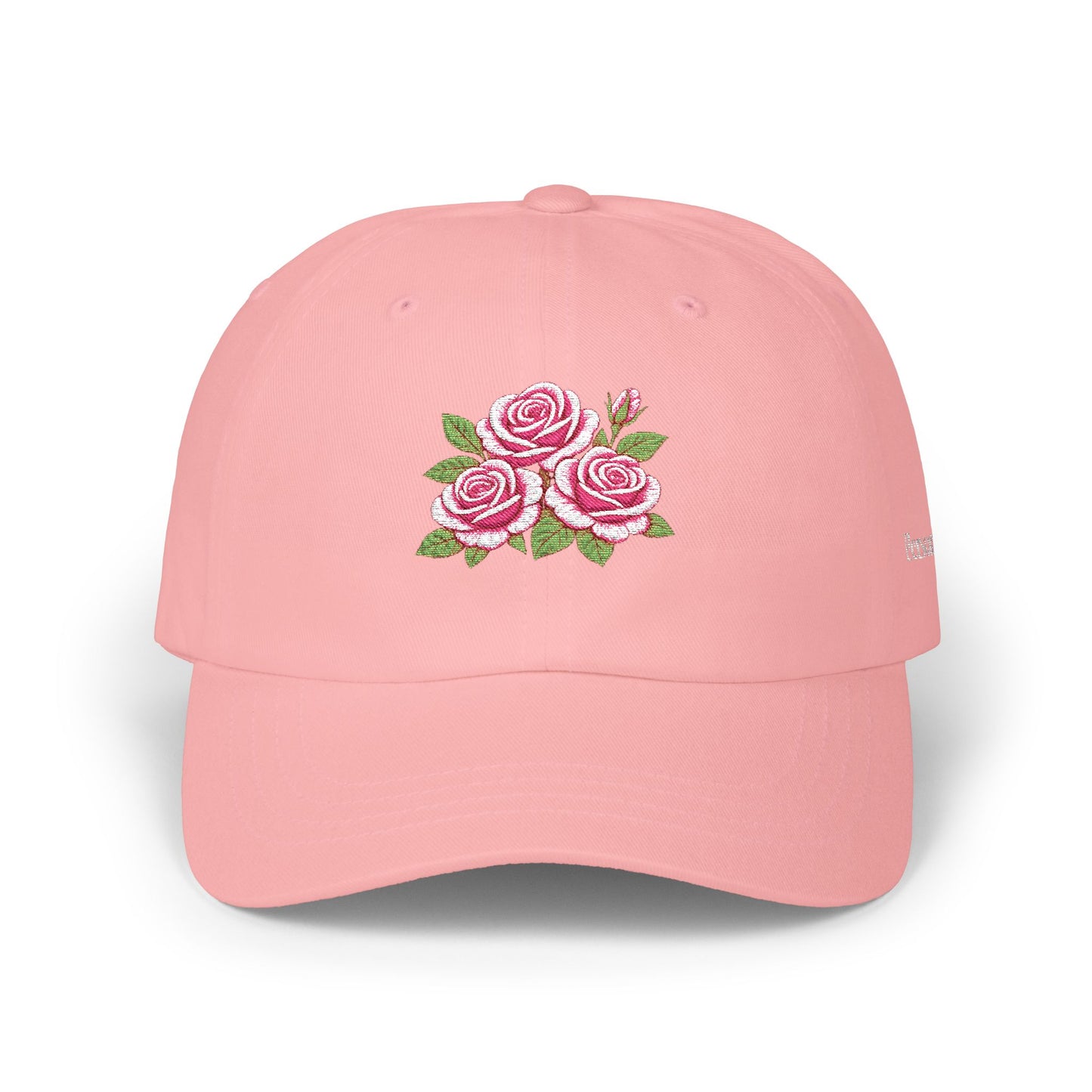 Embroidered Rose Floral Mama Dad Hat with Personalized Side Name