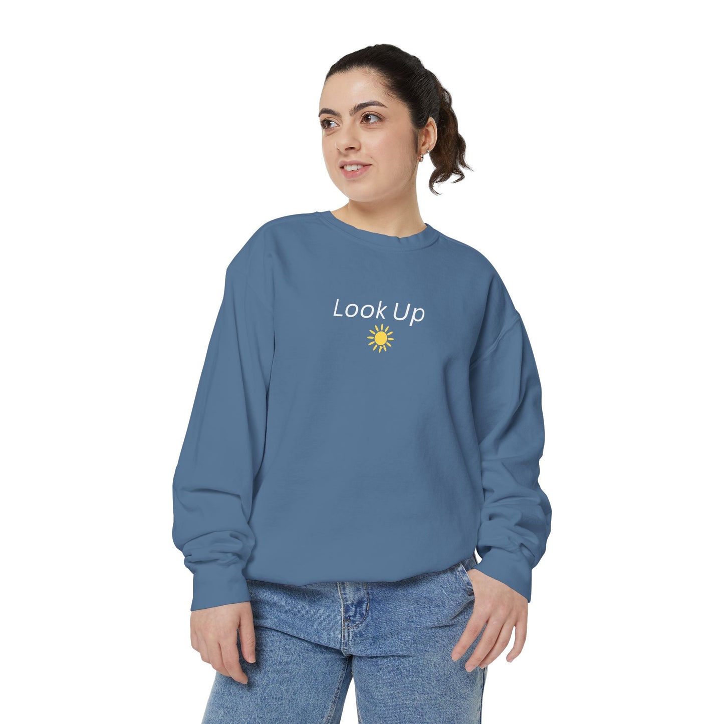 Look Up Sweatshirt- Minimal Sun Crewneck