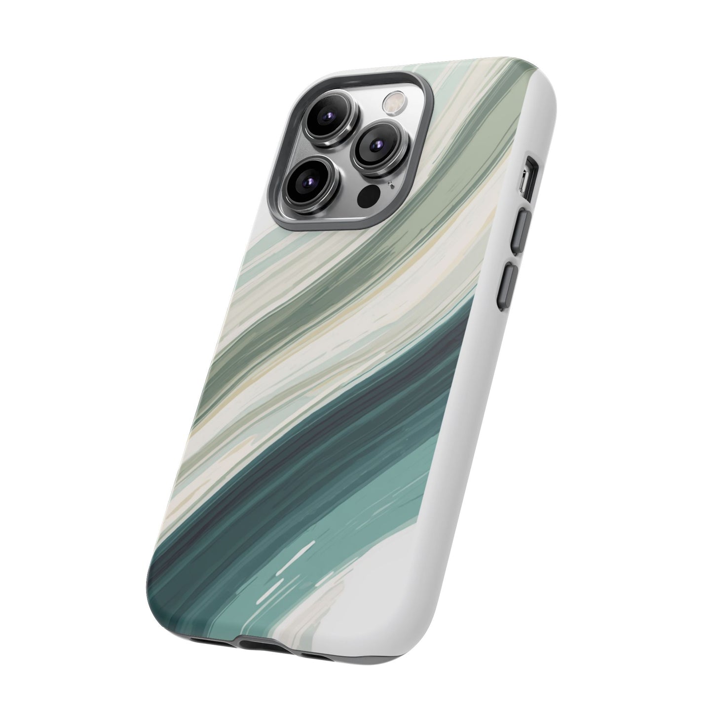 Sea Glass Drift Phone Case – Coastal Abstract Ocean Waves iPhone Case | Sage Green Minimalist Protective Cover