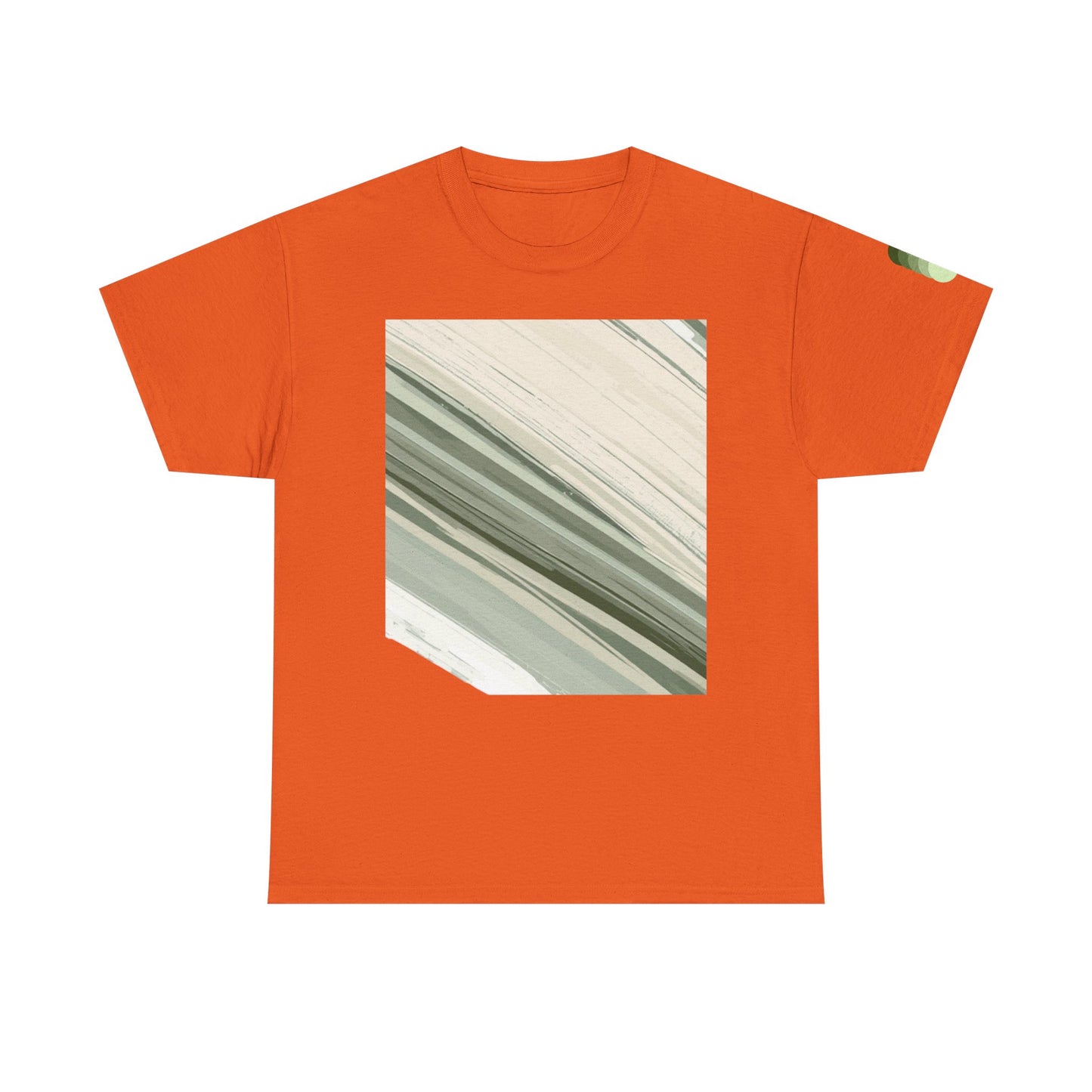 Sea Glass Drift Unisex Heavy Cotton Tee – Abstract Coastal Wave Graphic Shirt | Minimalist Sage Green Aesthetic Tee