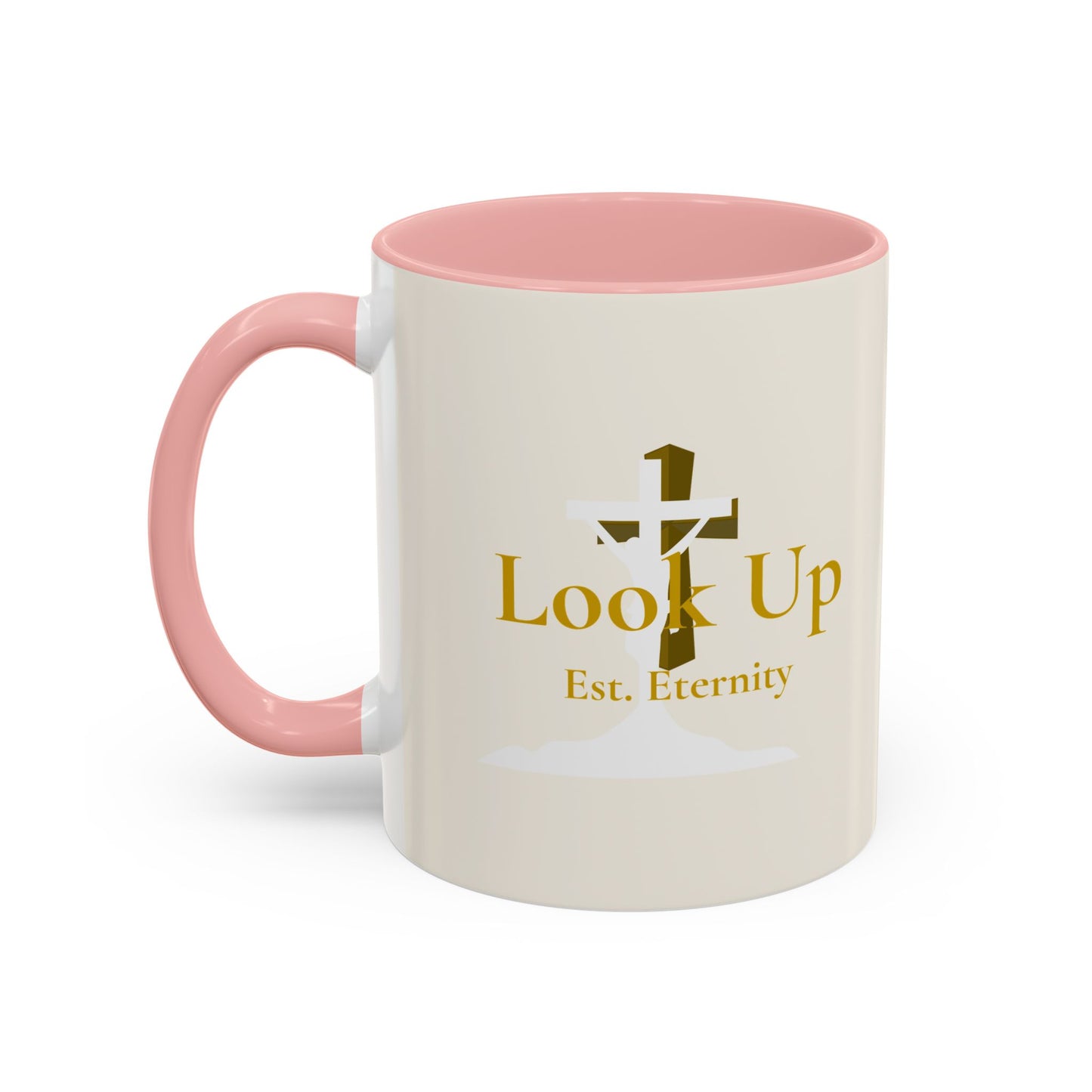 Look Up Est. Eternity Accent Coffee Mug with Cross – 11 oz & 15 oz