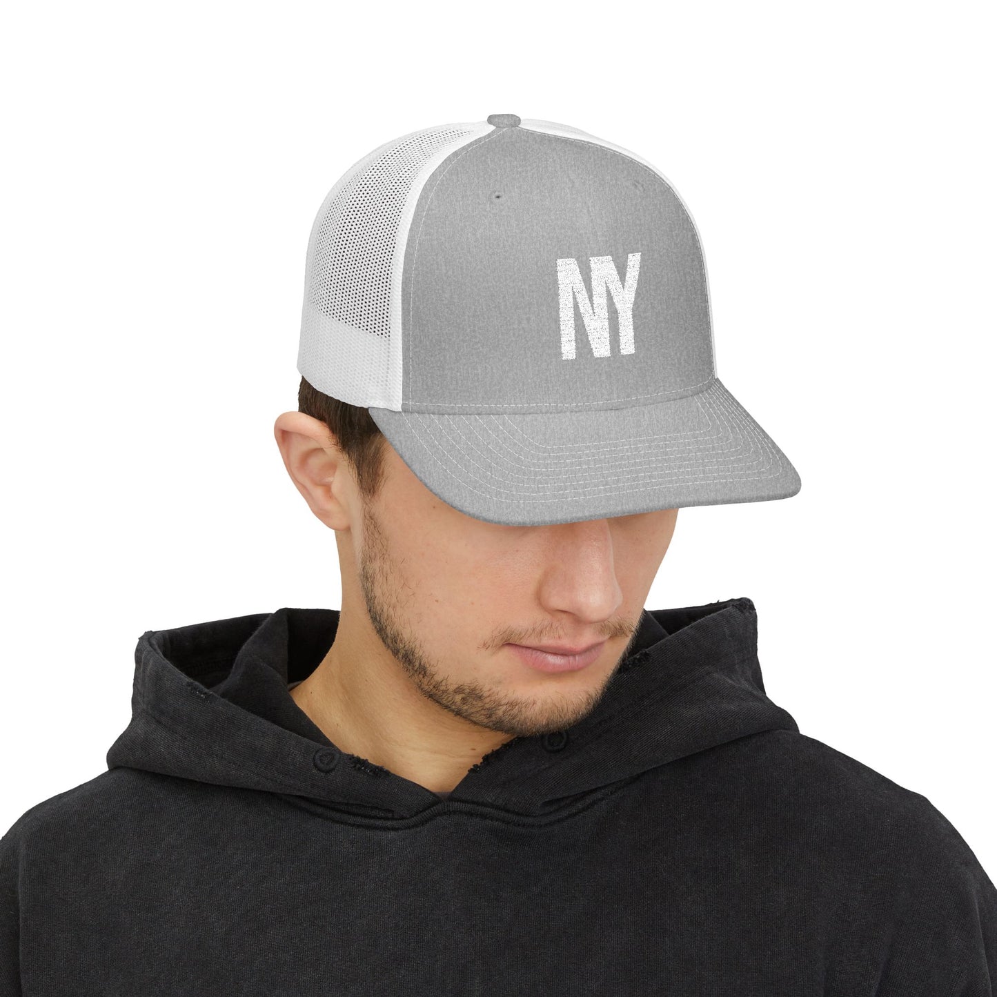 New York NY Embroidered Monogram Snapback Trucker Cap - Heritage Places Collection