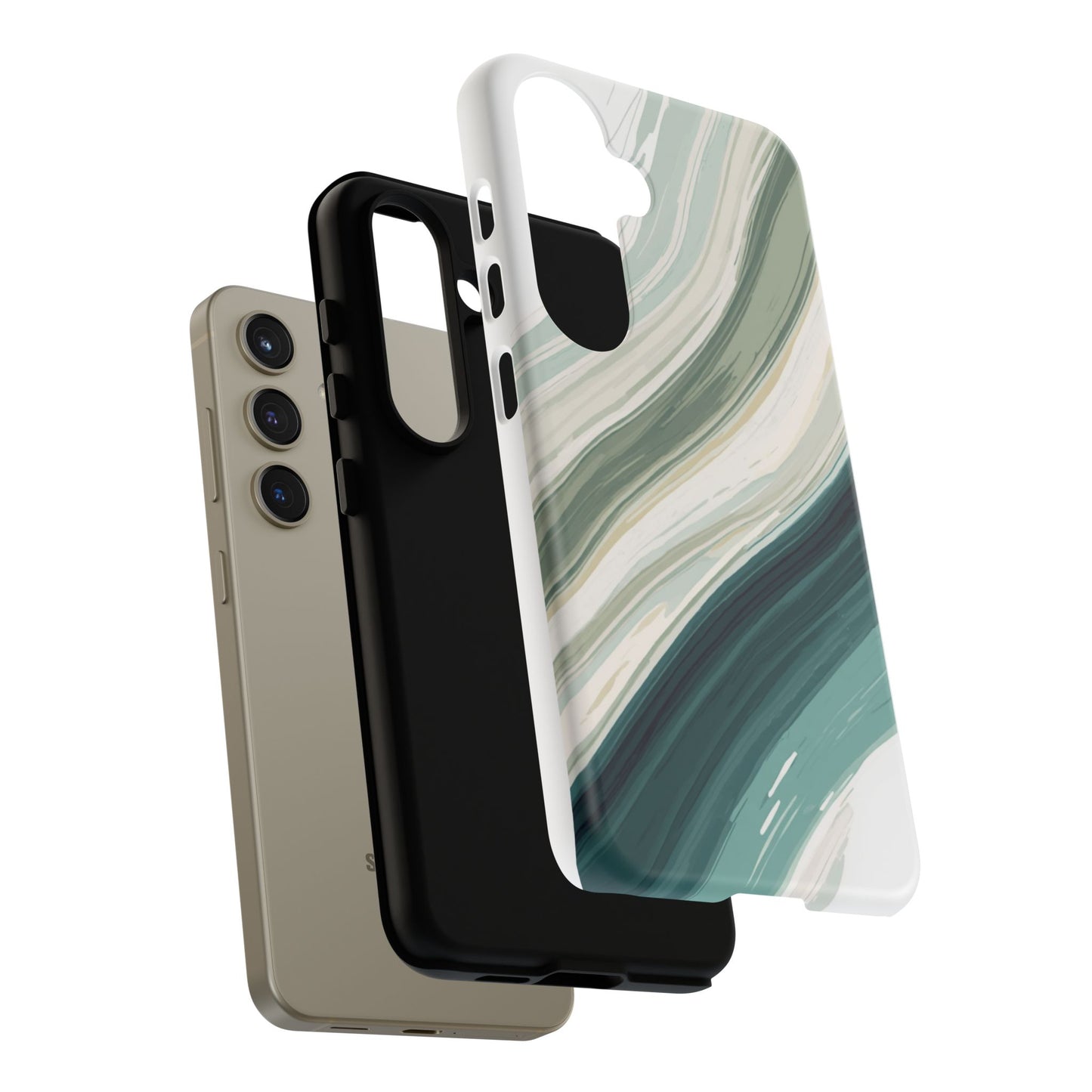 Sea Glass Drift Phone Case – Coastal Abstract Ocean Waves iPhone Case | Sage Green Minimalist Protective Cover