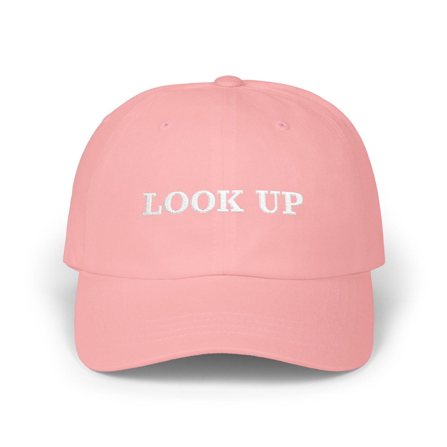Look Up embroidered Dad Hat-Inspirational Cap with Double fish symbol on back