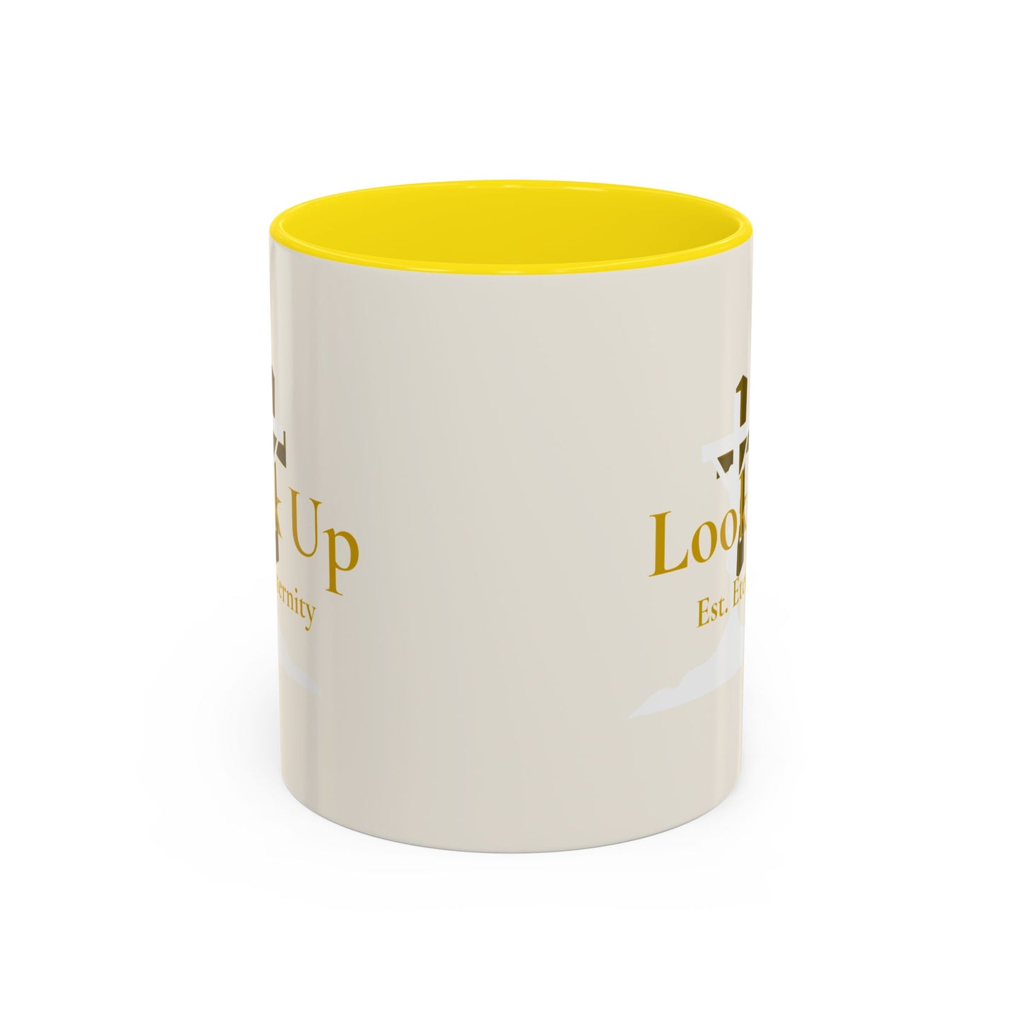 Look Up Est. Eternity Accent Coffee Mug with Cross – 11 oz & 15 oz