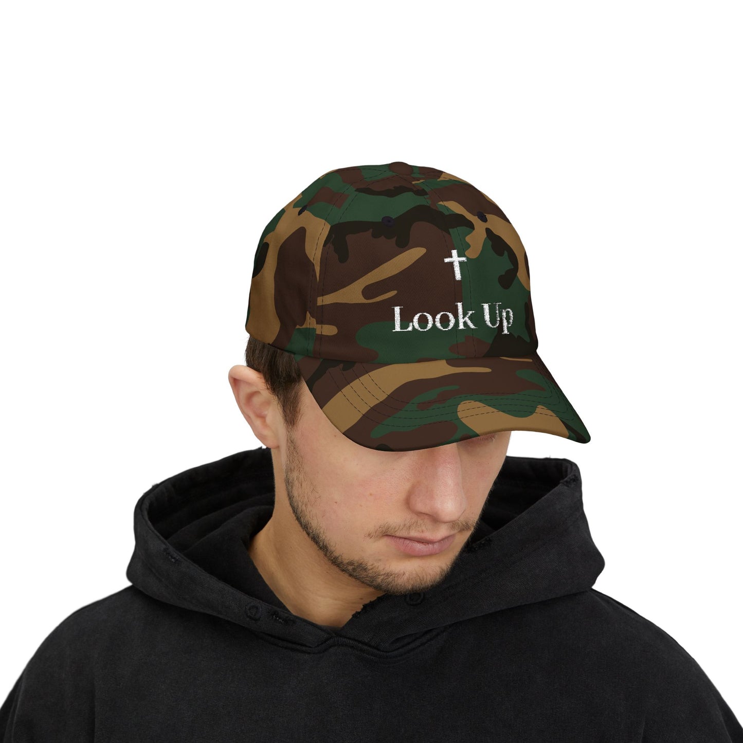 Look Up Cross embroidered Dad Hat-Inspirational Vintage Faith Cap