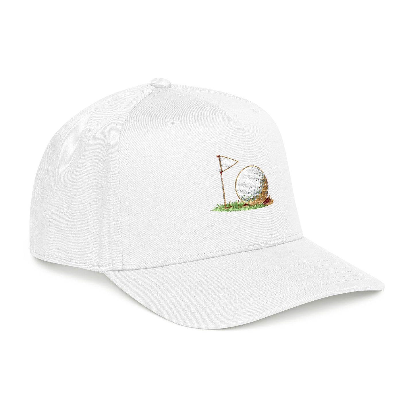 Vintage Golf Mid Profile Baseball Cap – Embroidered Golf Ball Flag Hat