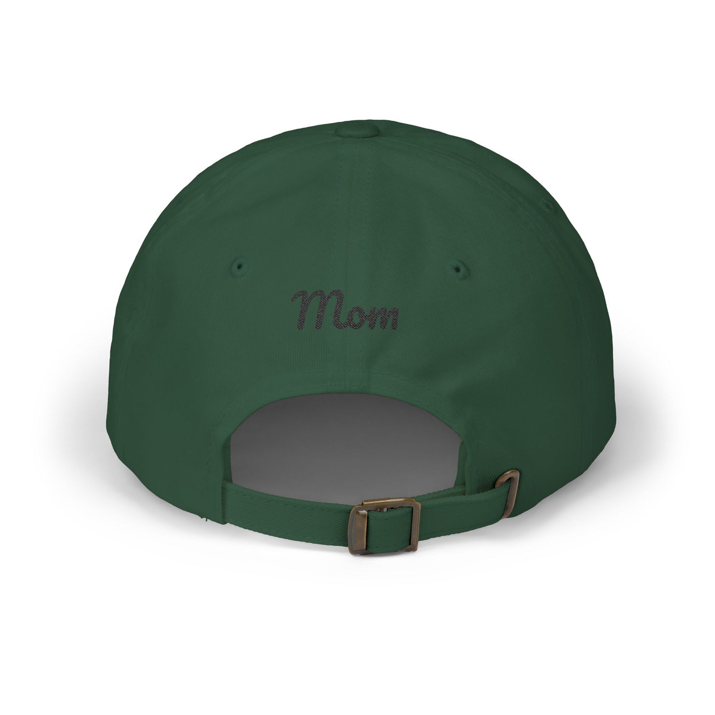 Sunflower 'Mom' Dad Cap — Embroidered Floral Baseball Hat, black font