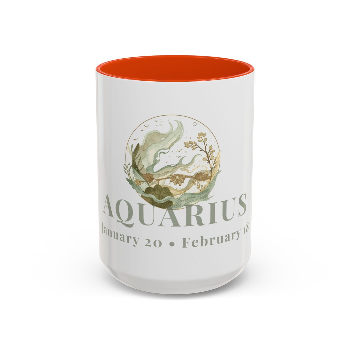 Aquarius Zodiac Mug - January 20 - February 18 Astrology Coffee Cup - Water Flow Zodiac Sign Mug - 15 oz.