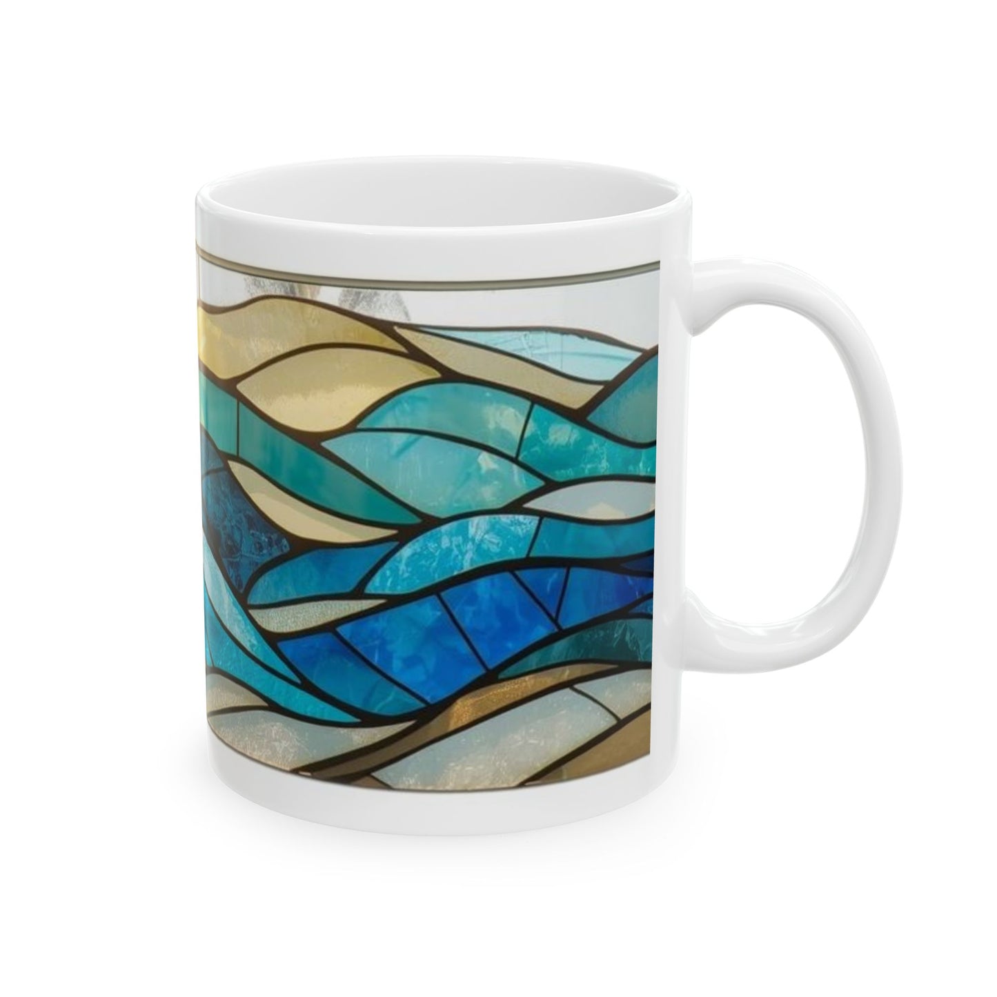 Sea Glass Wave Mosaic Mug – 11oz/15oz