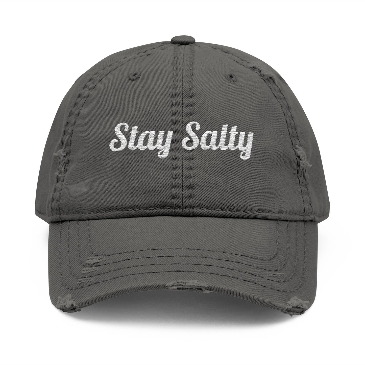 Personalized Coastal Embroidered Distressed Dad Hat | Custom Text Vintage Beach Town Cap | 15 Character Embroidery | Unisex Low Profile Hat