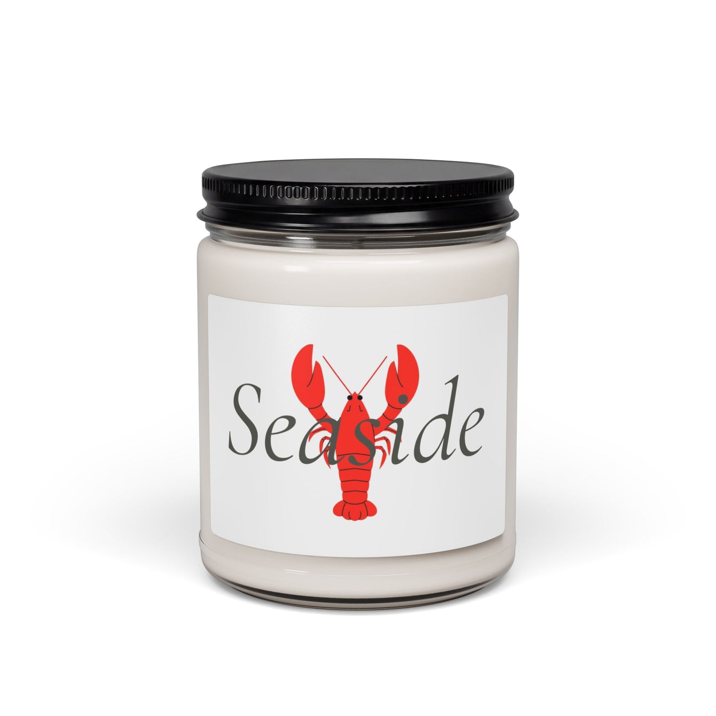 Seaside Lobster Soy Candle — 9oz Scented Jar, Coastal Nautical Home Decor