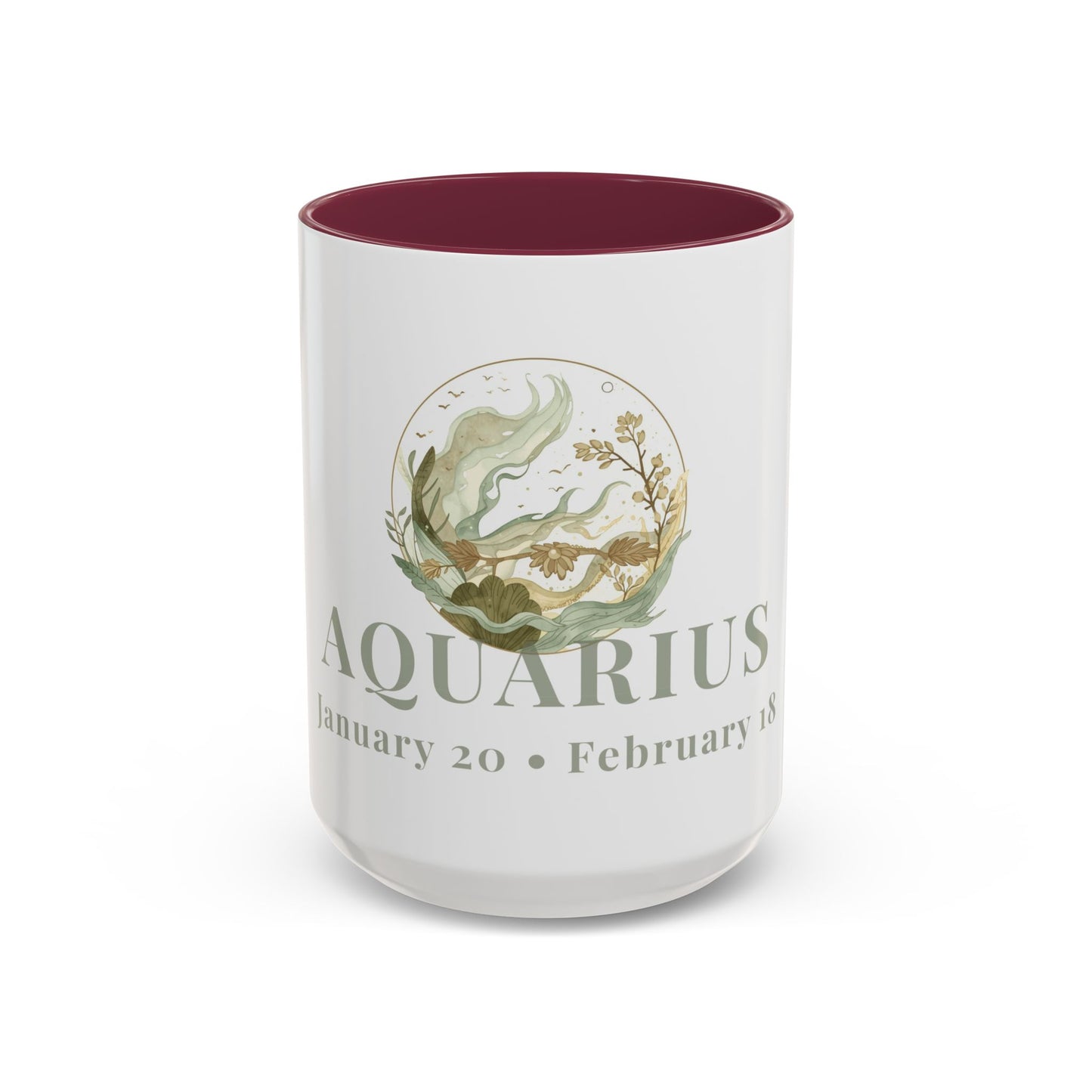 Aquarius Zodiac Mug - January 20 - February 18 Astrology Coffee Cup - Water Flow Zodiac Sign Mug - 15 oz.