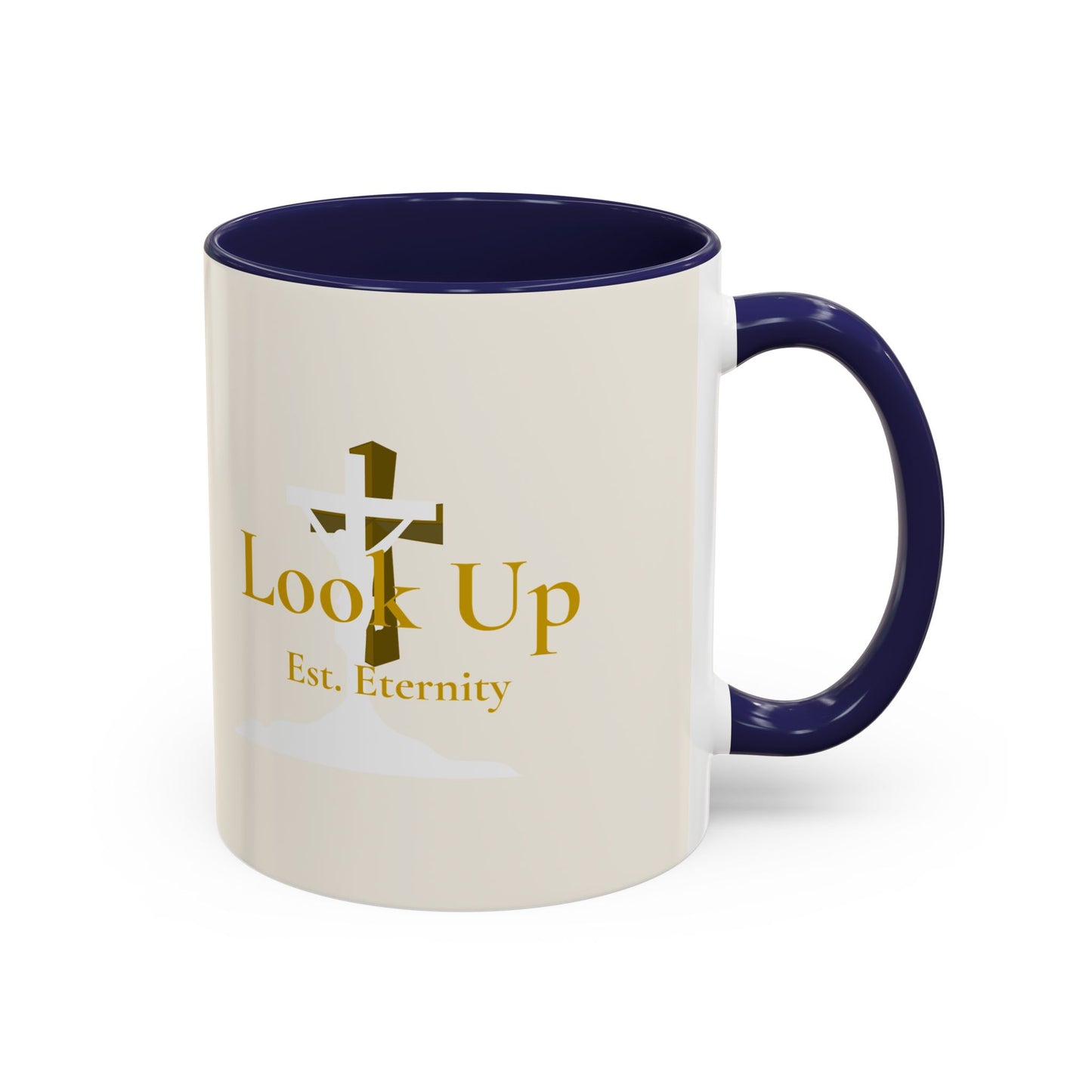 Look Up Est. Eternity Accent Coffee Mug with Cross – 11 oz & 15 oz