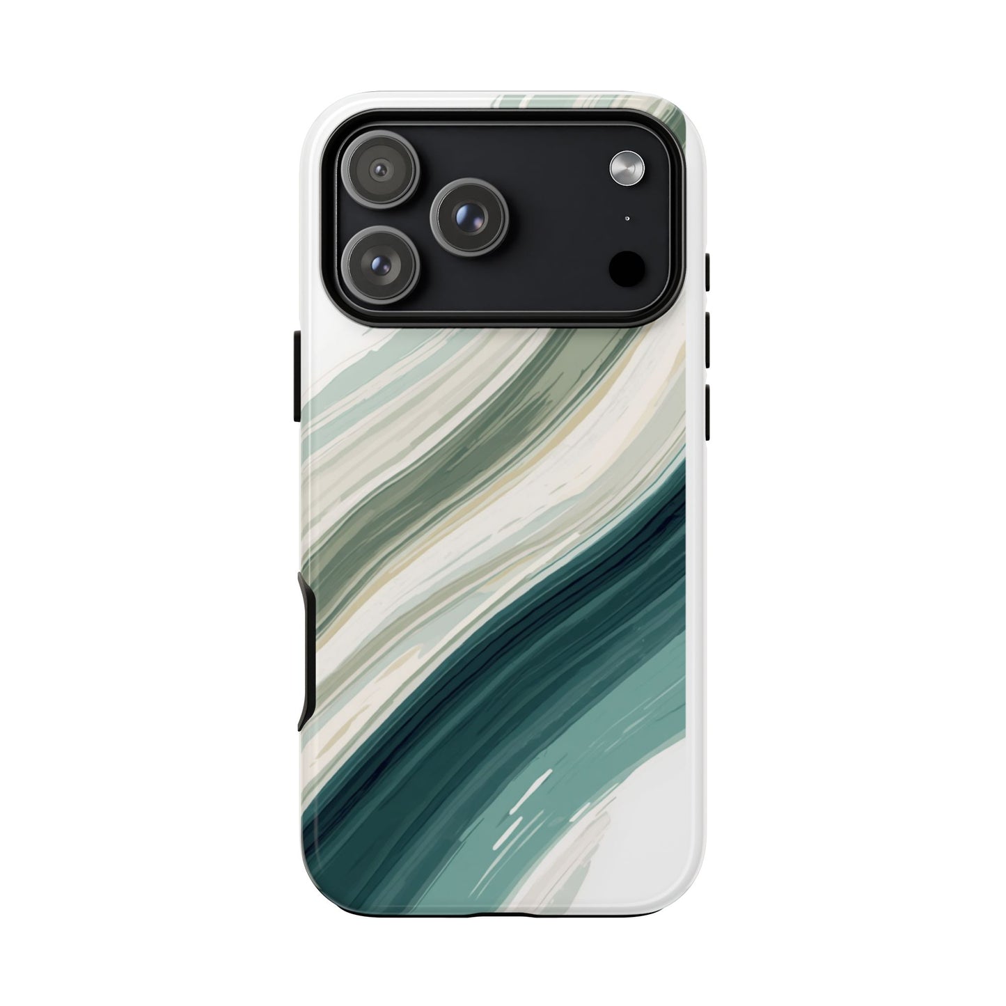 Sea Glass Drift Phone Case – Coastal Abstract Ocean Waves iPhone Case | Sage Green Minimalist Protective Cover
