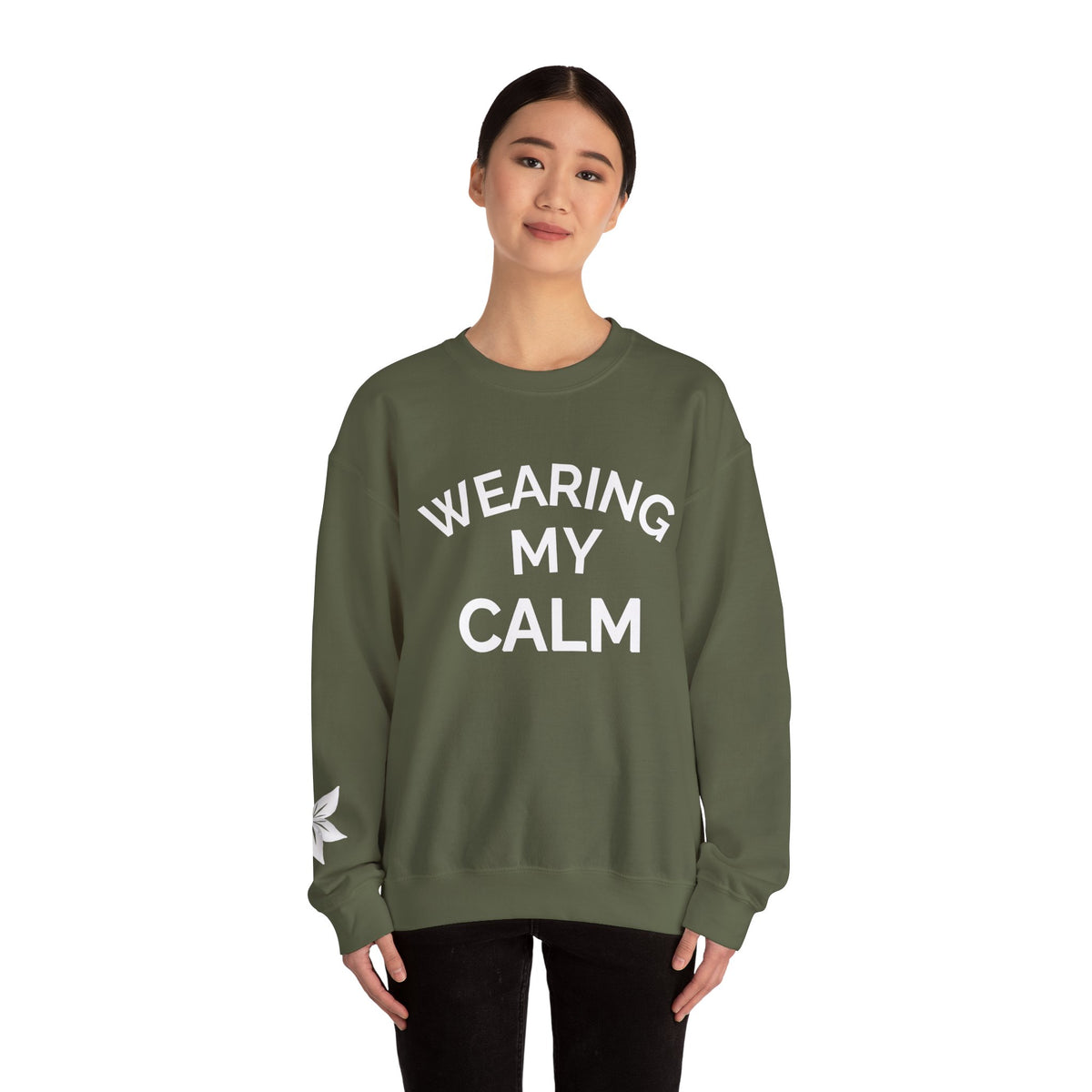 Wearing My Calm Crewneck Sweatshirt, Cozy Unisex Sweatshirt, Relaxed Fit Apparel, Gift for Mindfulness Lovers, Everyday Comfort Wear, [...]