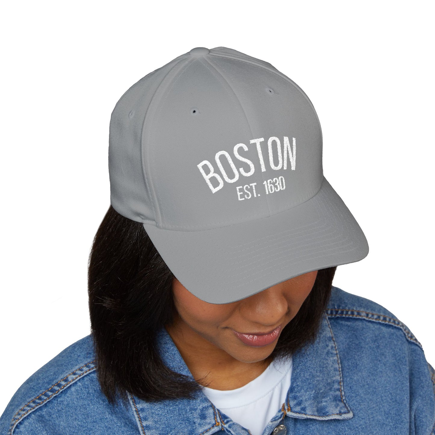 Boston Embroidered Closed-Back Cap, Stylish Baseball Hat, Gift for Sports Fans, Summer Accessory, Casual Outfit