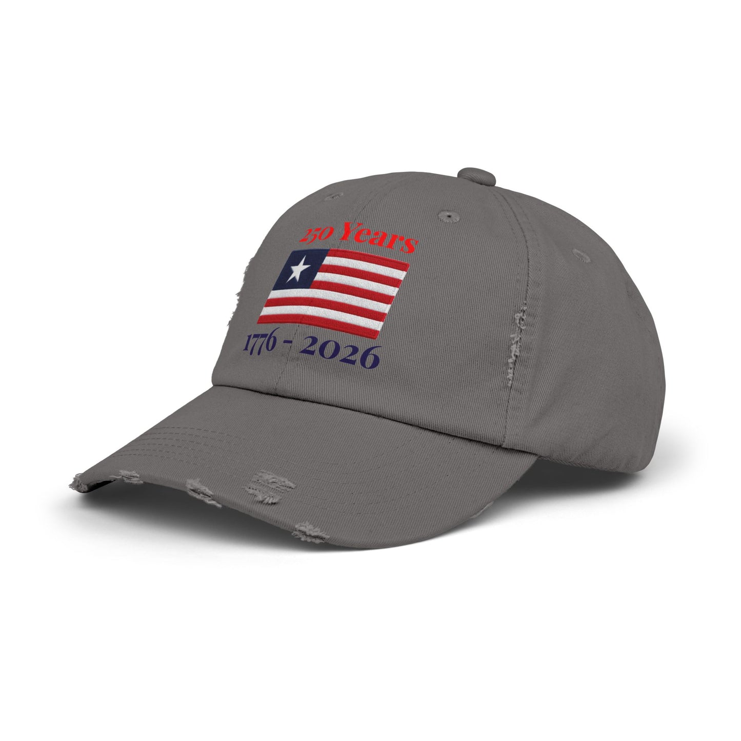 USA 250 Years Embroidered Distressed Dad Cap | 1776–2026 Patriotic Flag Hat