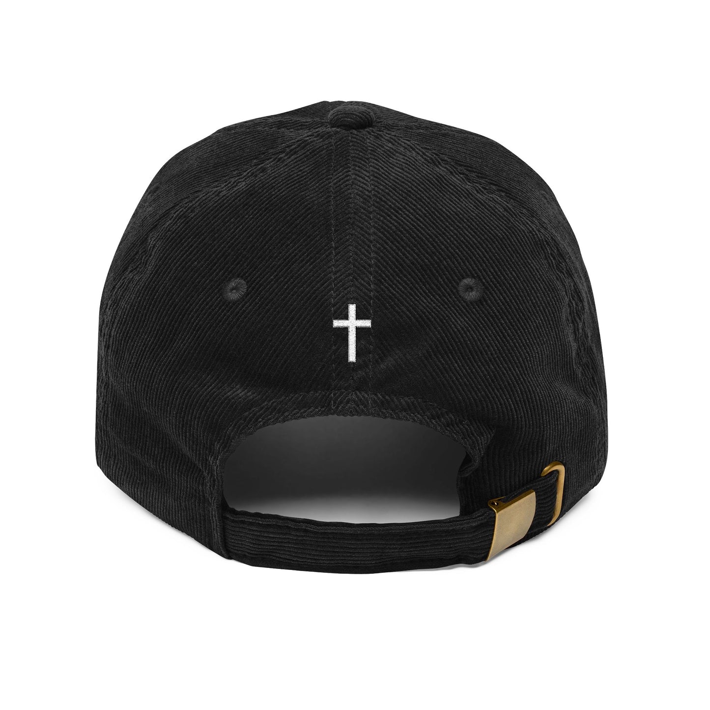Look Up Embroidered Corduroy Cap-Faith Inspired Hat with Cross on back