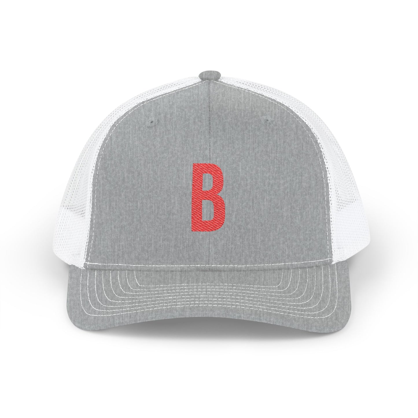 Boston (B) red embroidered Monogram Snapback Trucker Cap - Heritage Places Collection