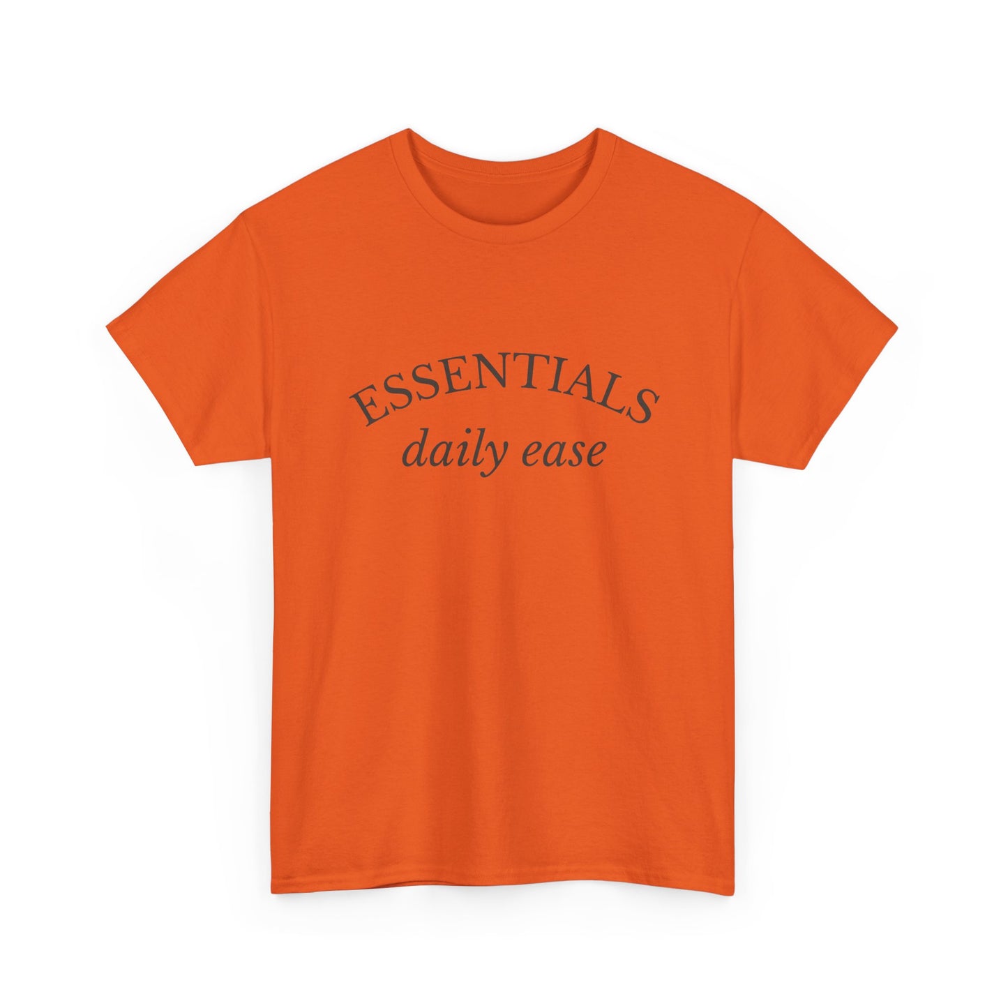 Essentials Embroidered Unisex Heavy Cotton Tee | Daily Ease Curved Text T-Shirt | Minimalist Everyday Shirt