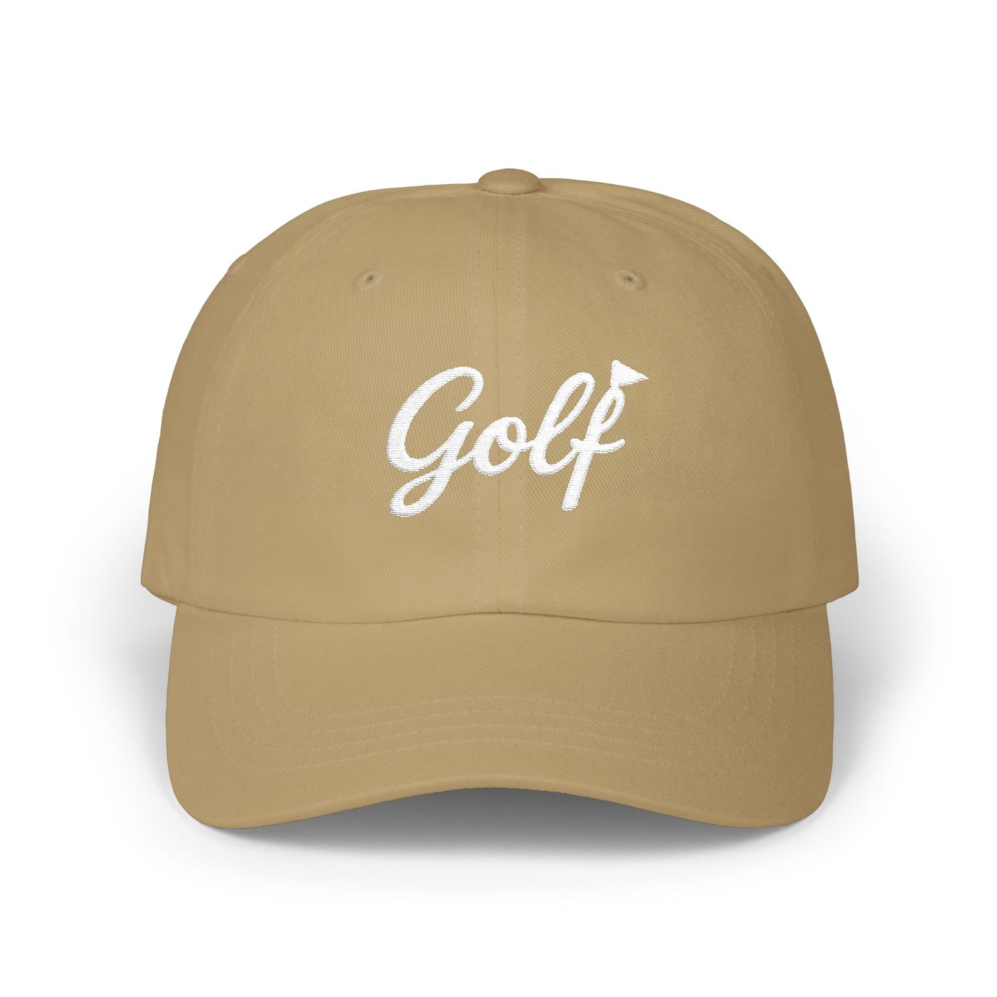 Classic Embroidered Golf Dad Cap | Minimal Script Golf Hat with Back Accent