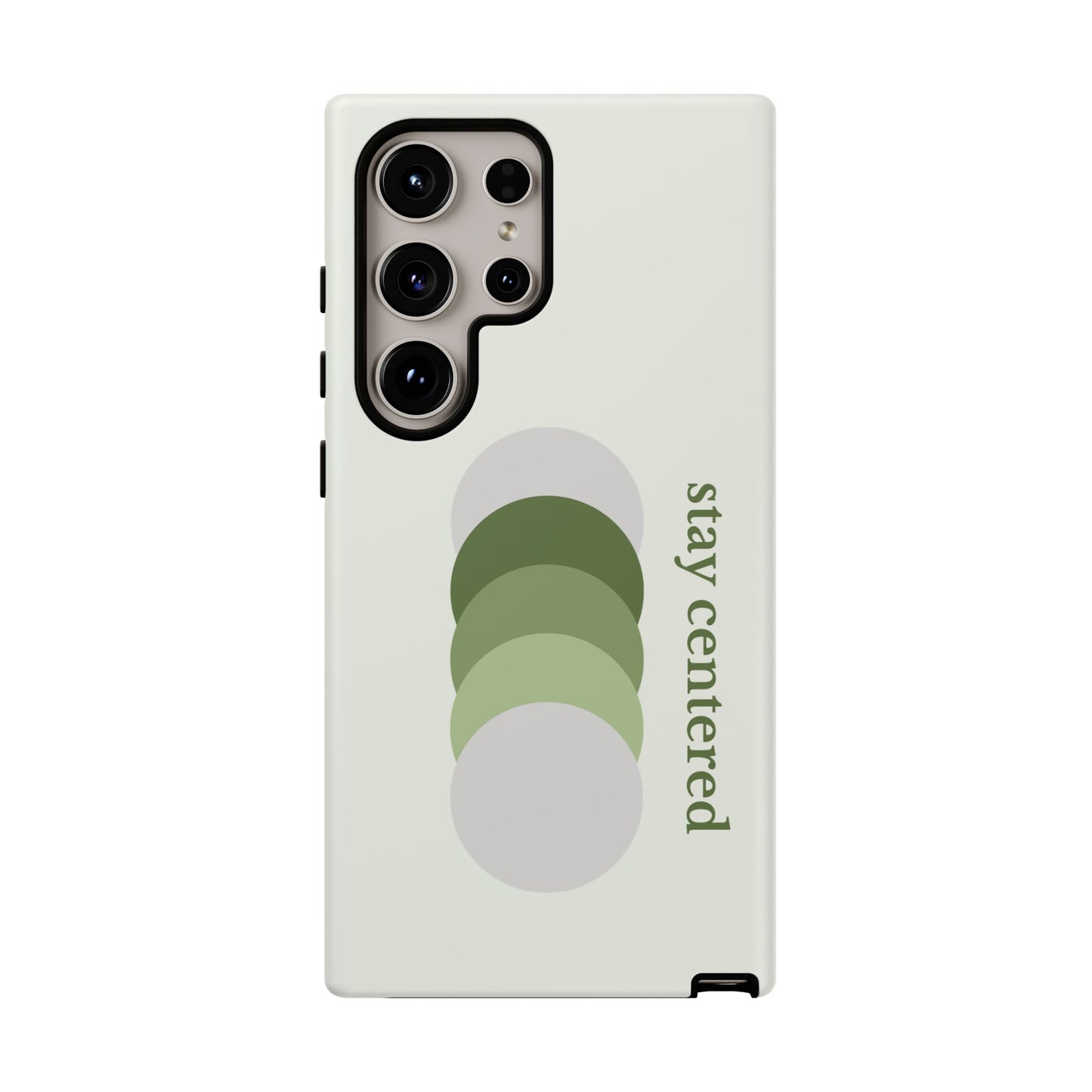 Stay Centered Minimalist Phone Case – Sage Green Wellness Aesthetic iPhone Case | Modern Neutral Protective Cover