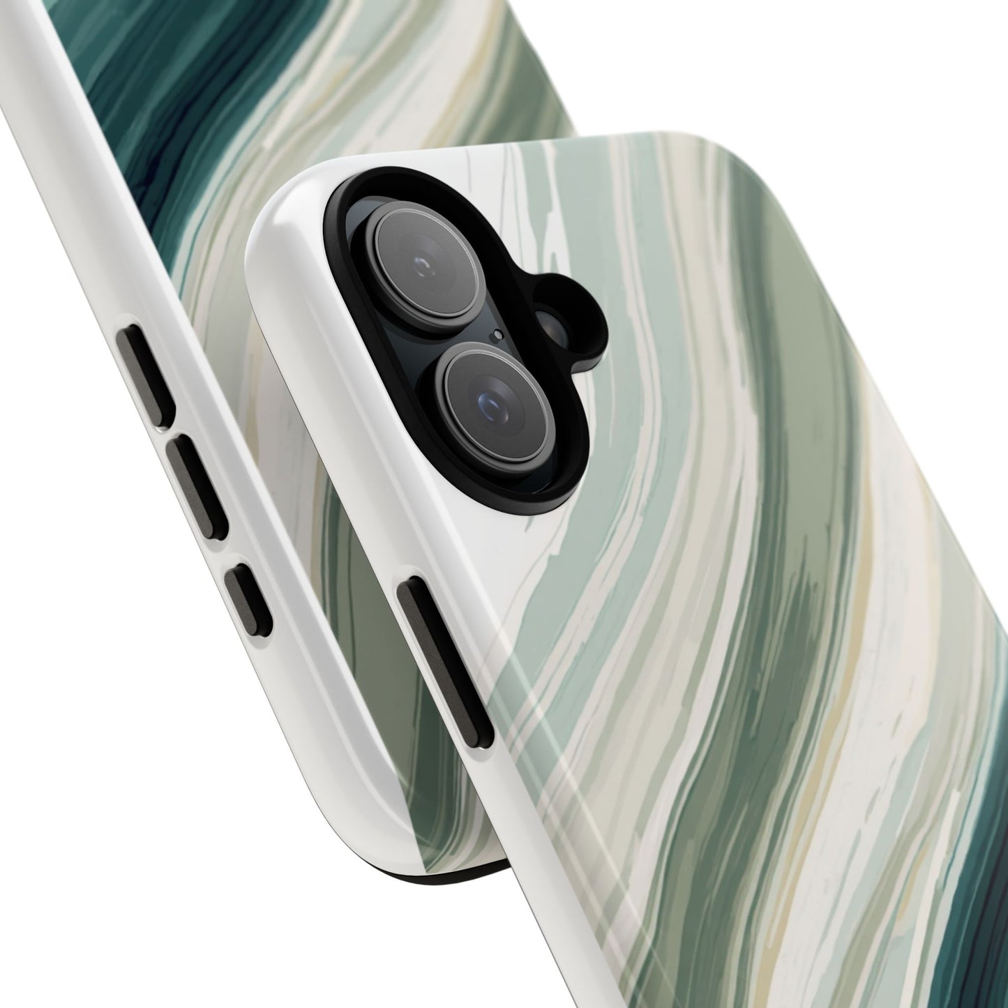 Sea Glass Drift Phone Case – Coastal Abstract Ocean Waves iPhone Case | Sage Green Minimalist Protective Cover