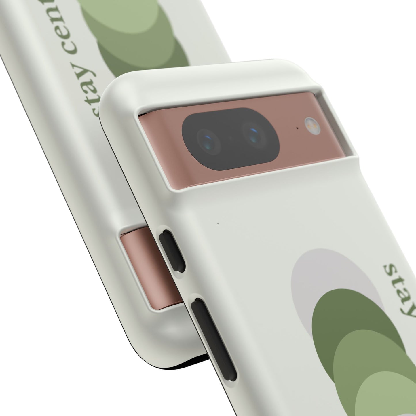 Stay Centered Minimalist Phone Case – Sage Green Wellness Aesthetic iPhone Case | Modern Neutral Protective Cover